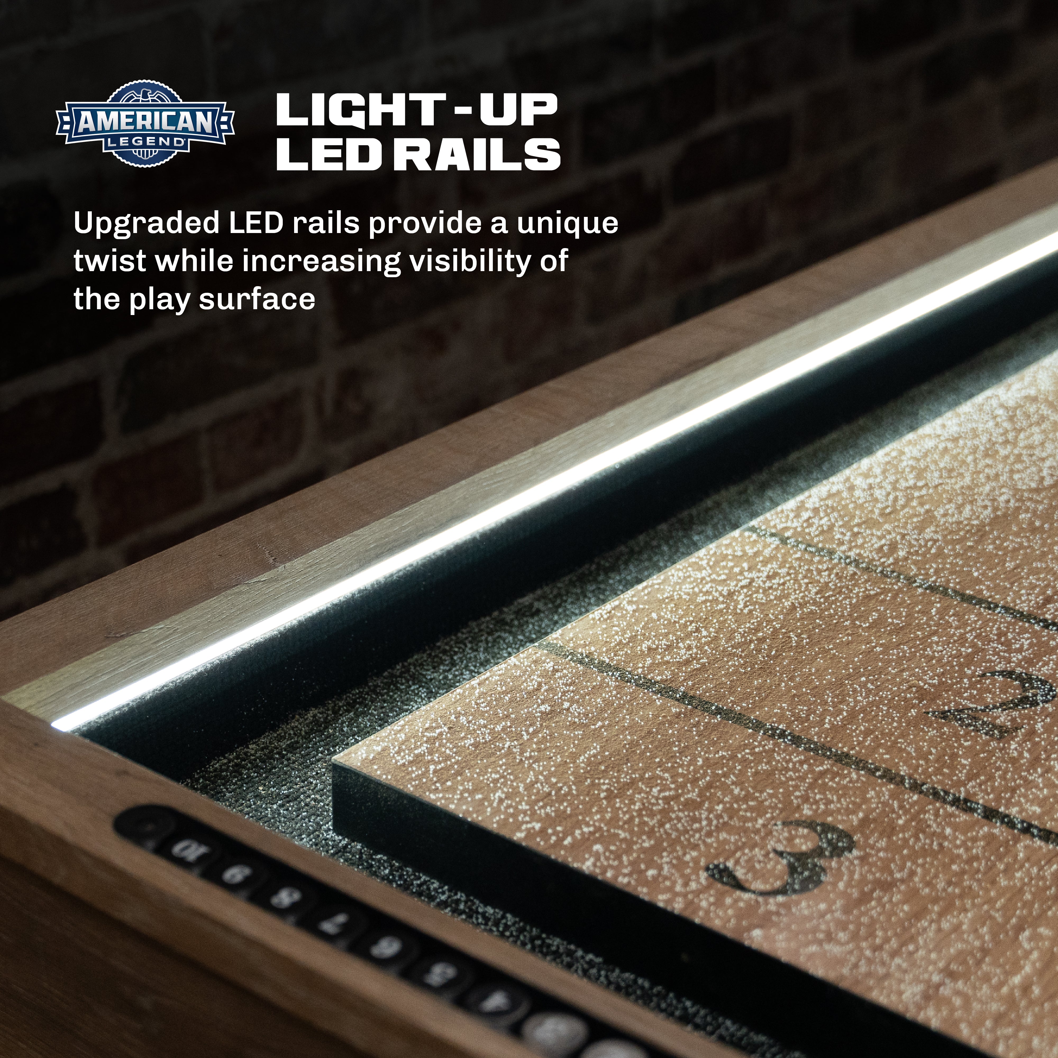 American Legend Westbrook LED Shuffleboard with Buffet Top