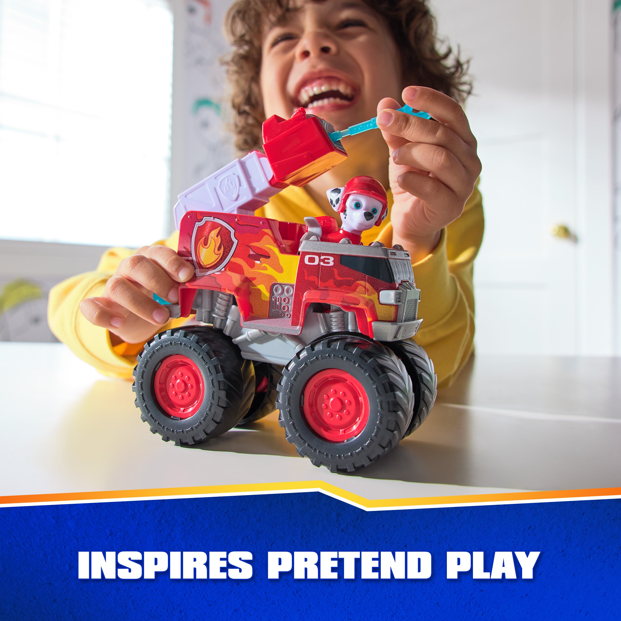 PAW Patrol: Rescue Wheels Marshall’s Firetruck, Toy Truck with Projectile Launcher and Collectible Action Figure, Kids Toys for Boys & Girls Ages 3+
