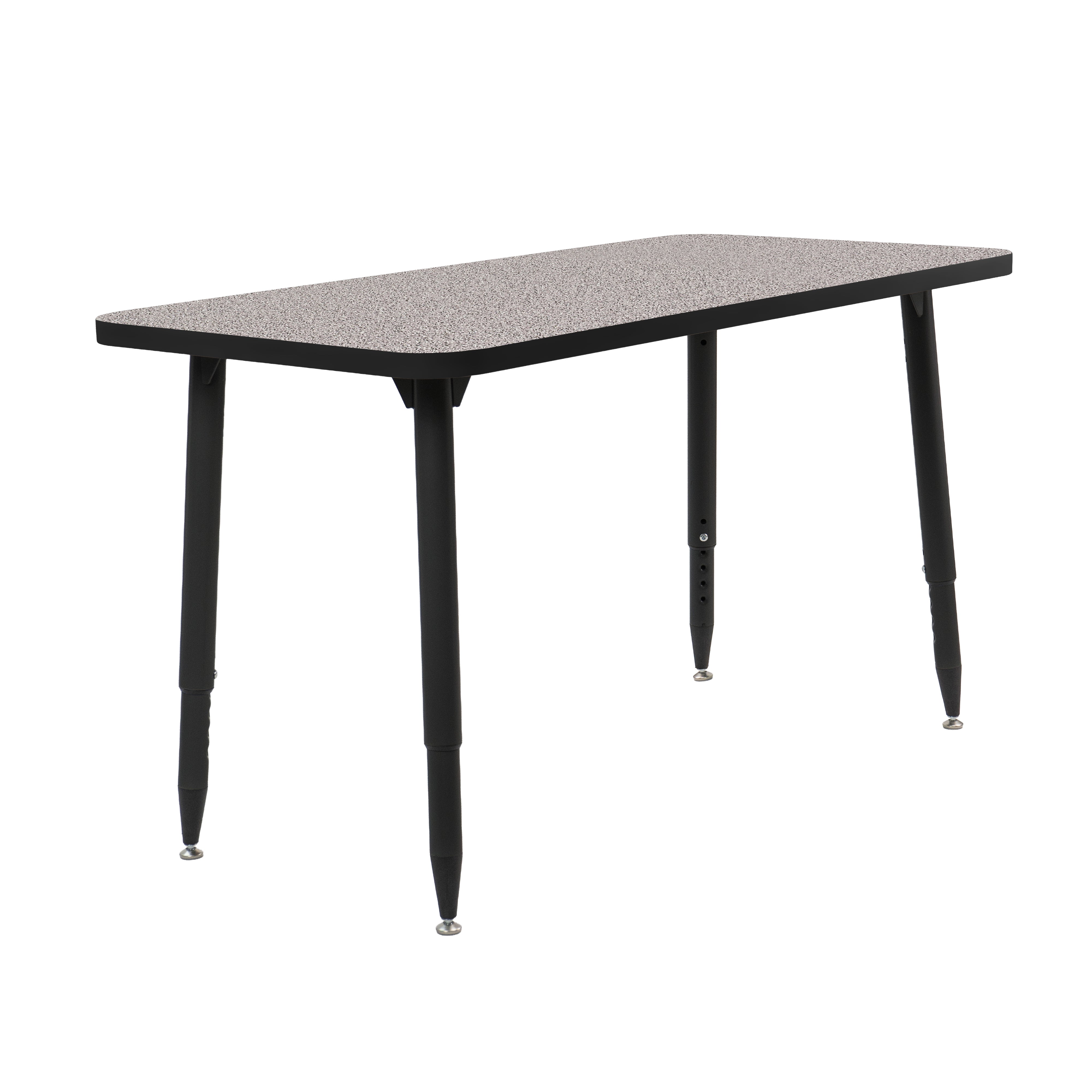 Adapte 24" x 48" Rectangle Thermofused Activity Table with Adjustable Tapered Legs - Gray/Black