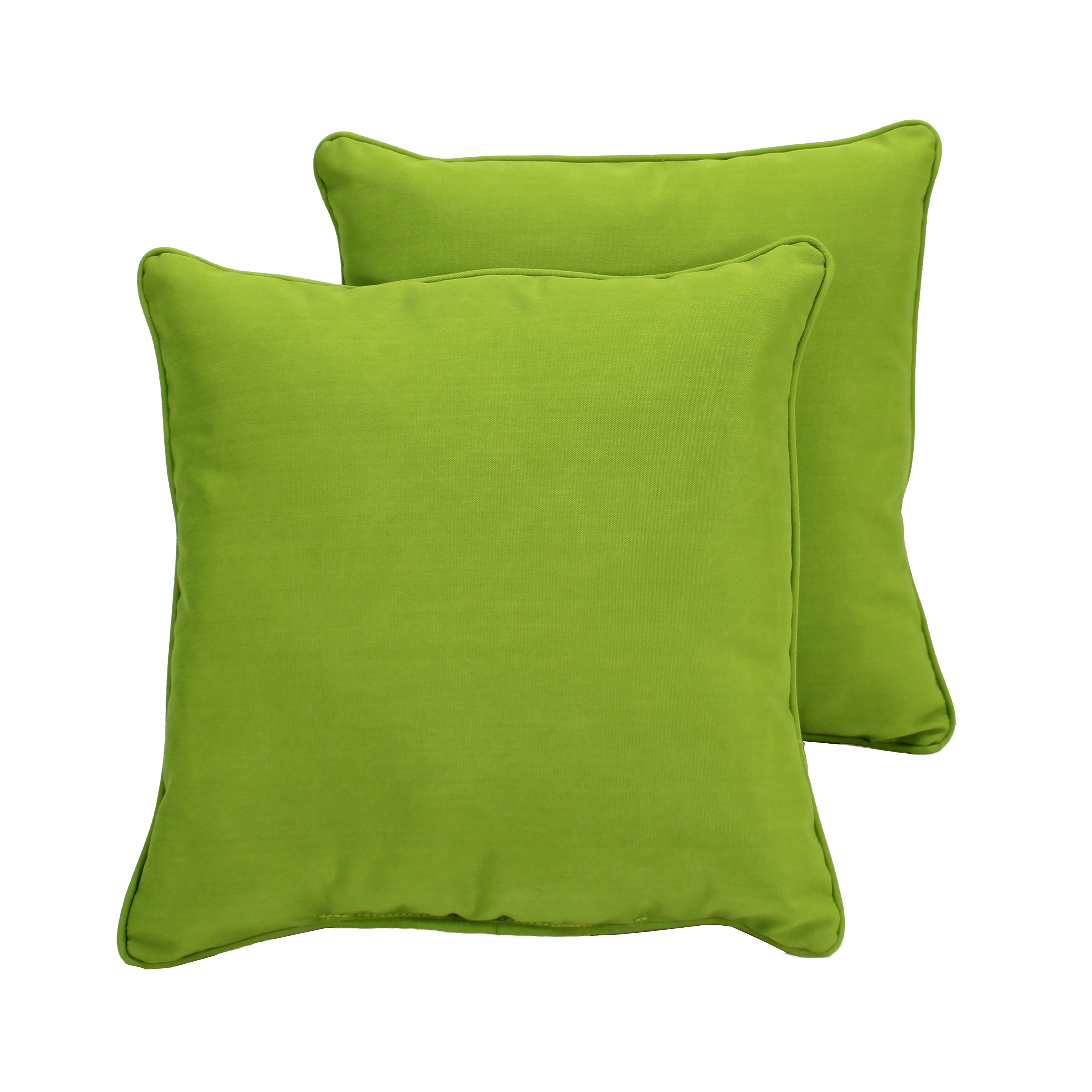 Presidio 18"x 18" Square Indoor/Outdoor Pillow with Piping, 2-Piece - Lime Green