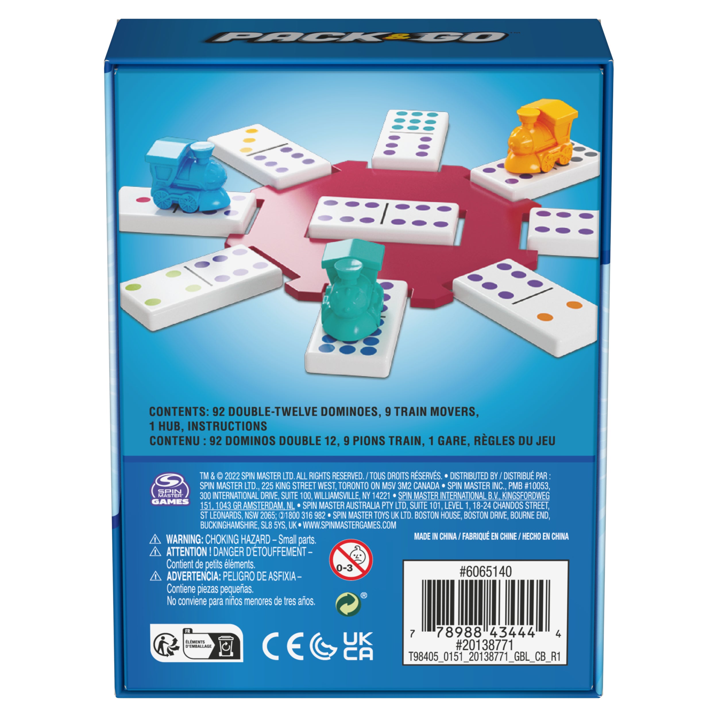 Pack & Go Mexican Train Dominoes from Spin Master Games Portable Dominoes Set Kids Games Classic Board Games for Adults and Kids Ages 8 and up