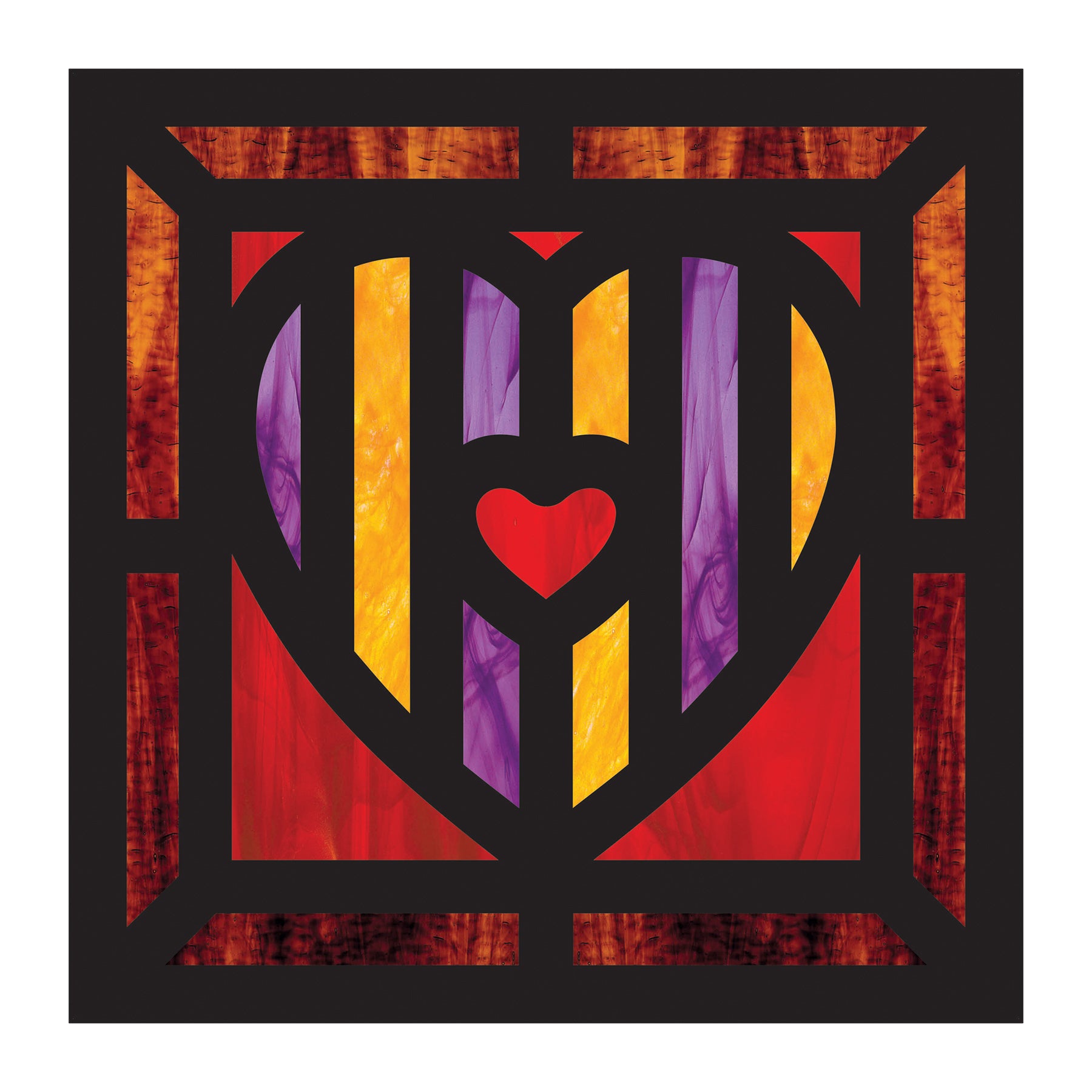 Stained Glass Heart Cardstock Frames, Pack of 24