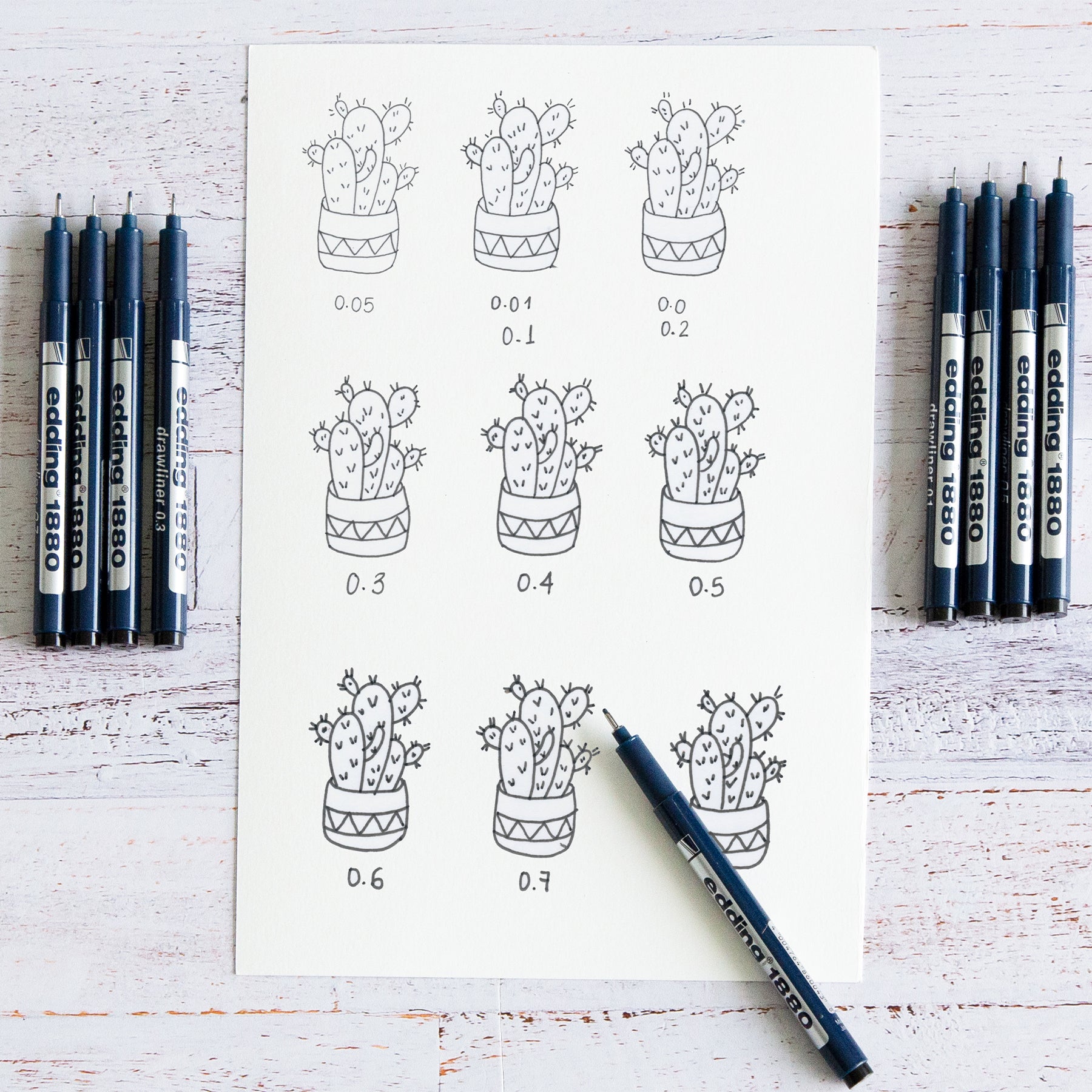 edding 1880 Drawliner - Set of 4 - Assorted