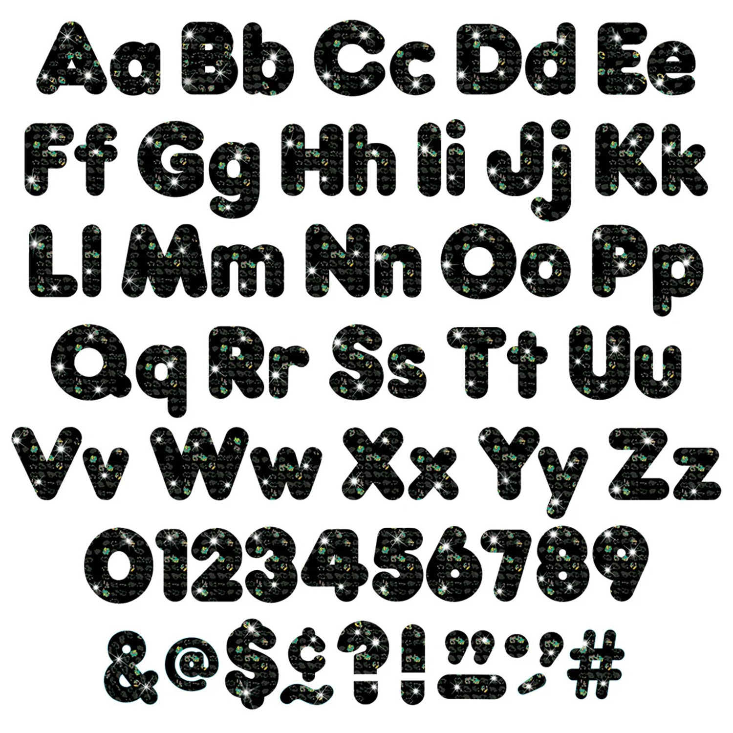 Black Sparkle 4" Casual Combo Ready Letters®