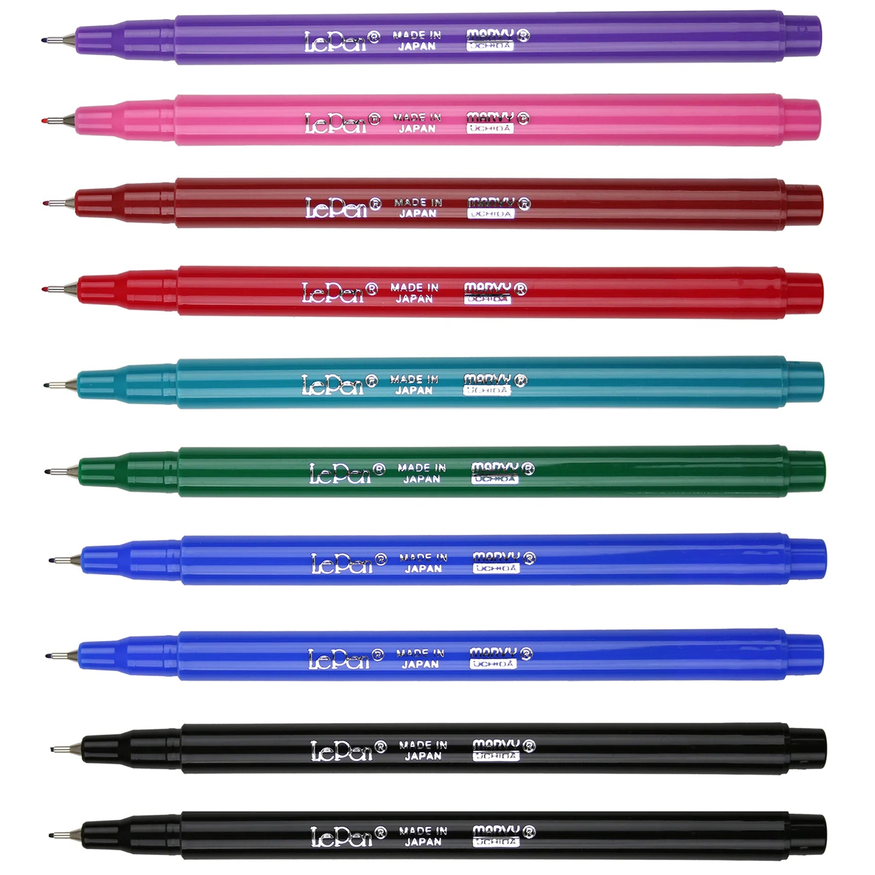 LePen® Micro-Fine Point Pen, Basic, 10 Colors