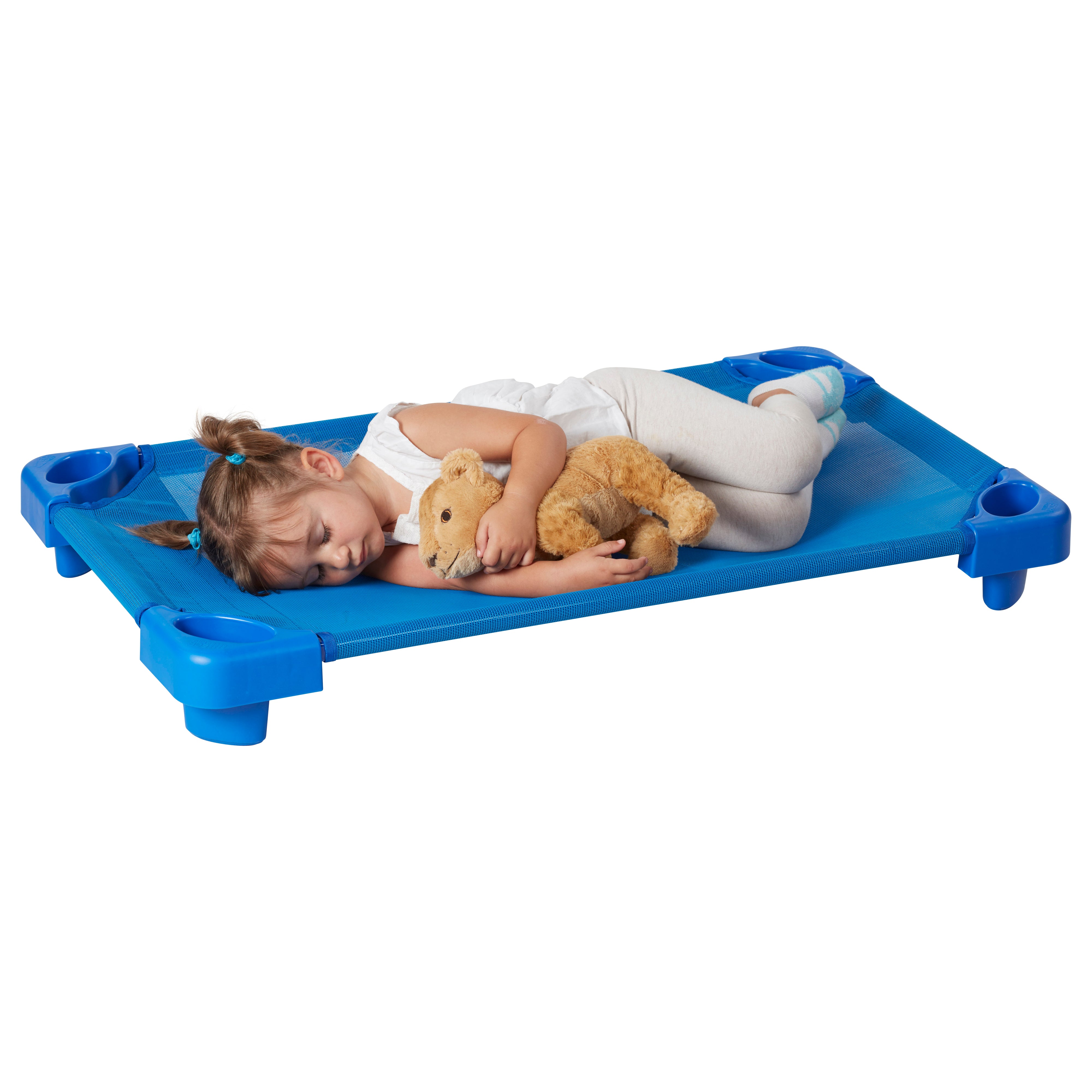 Stackable Kiddie Cot Toddler Ready-to-Assemble 6-Pack - Blue