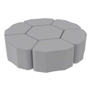 Pro Series Upholstered Bloom Ottoman 18" Height, 7-Piece - Gray