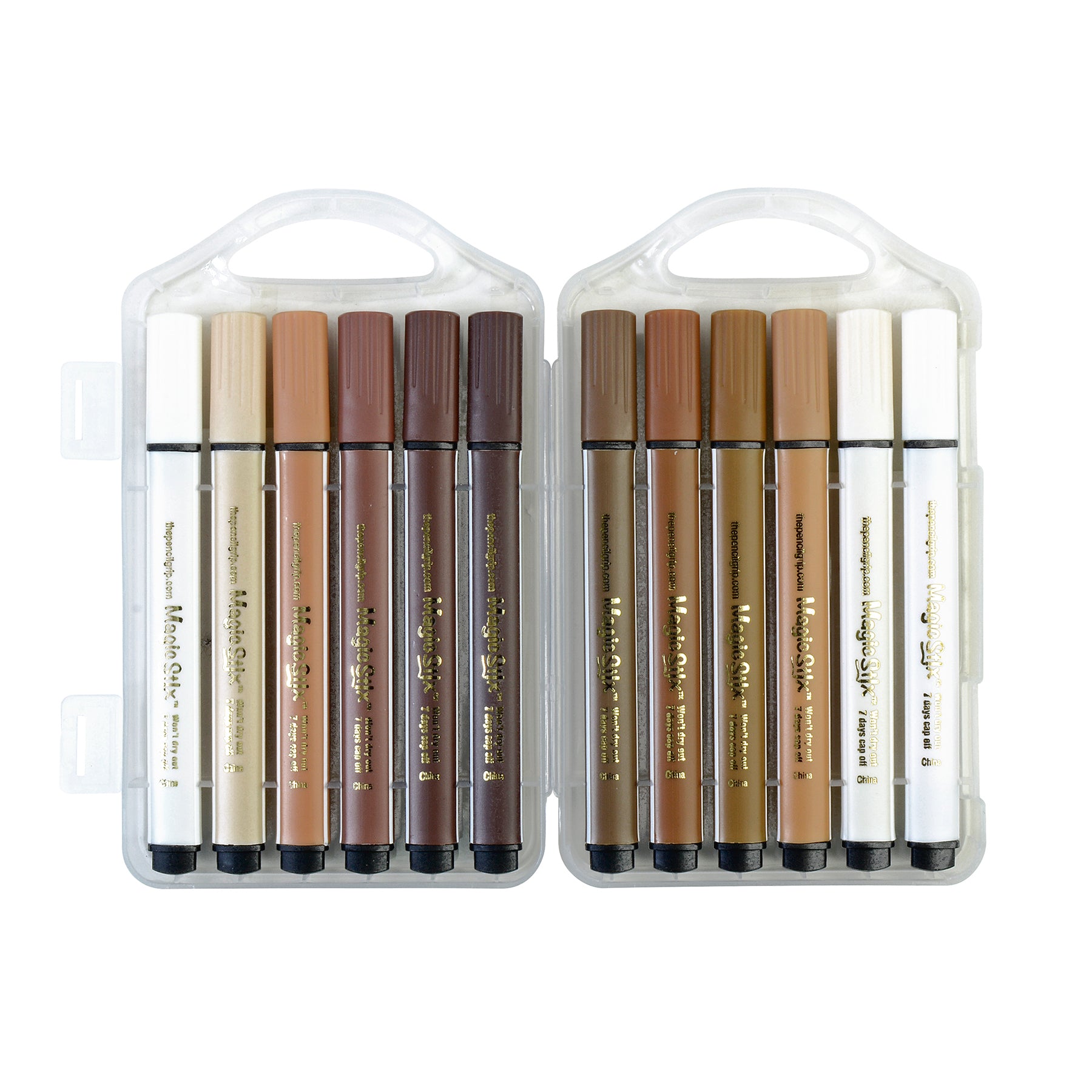 Triangular Magic Stix Global Skin Tone Markers, 12 Per Pack, 6 Packs