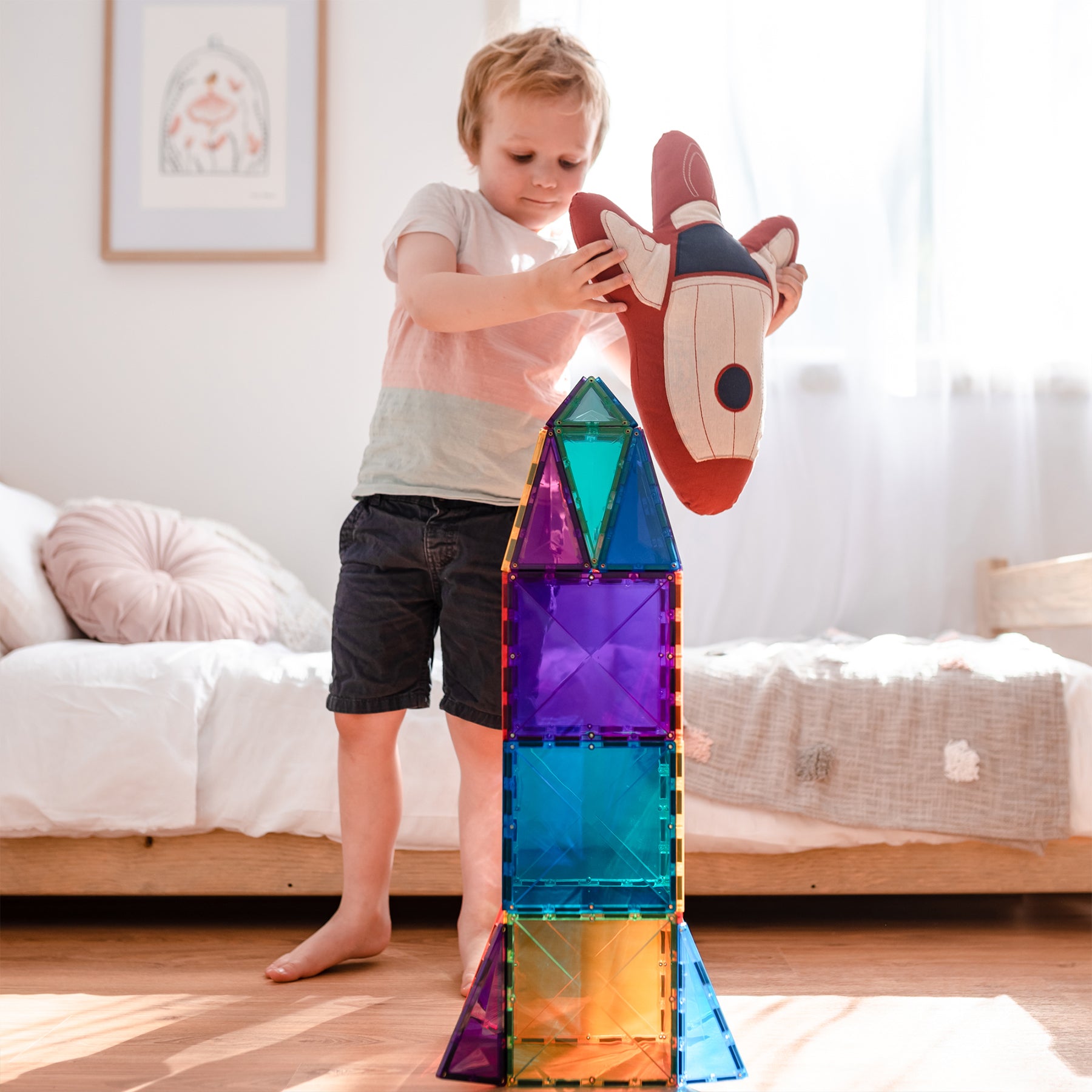 Magnetic Tiles Rainbow Mega Pack, 212 Pieces