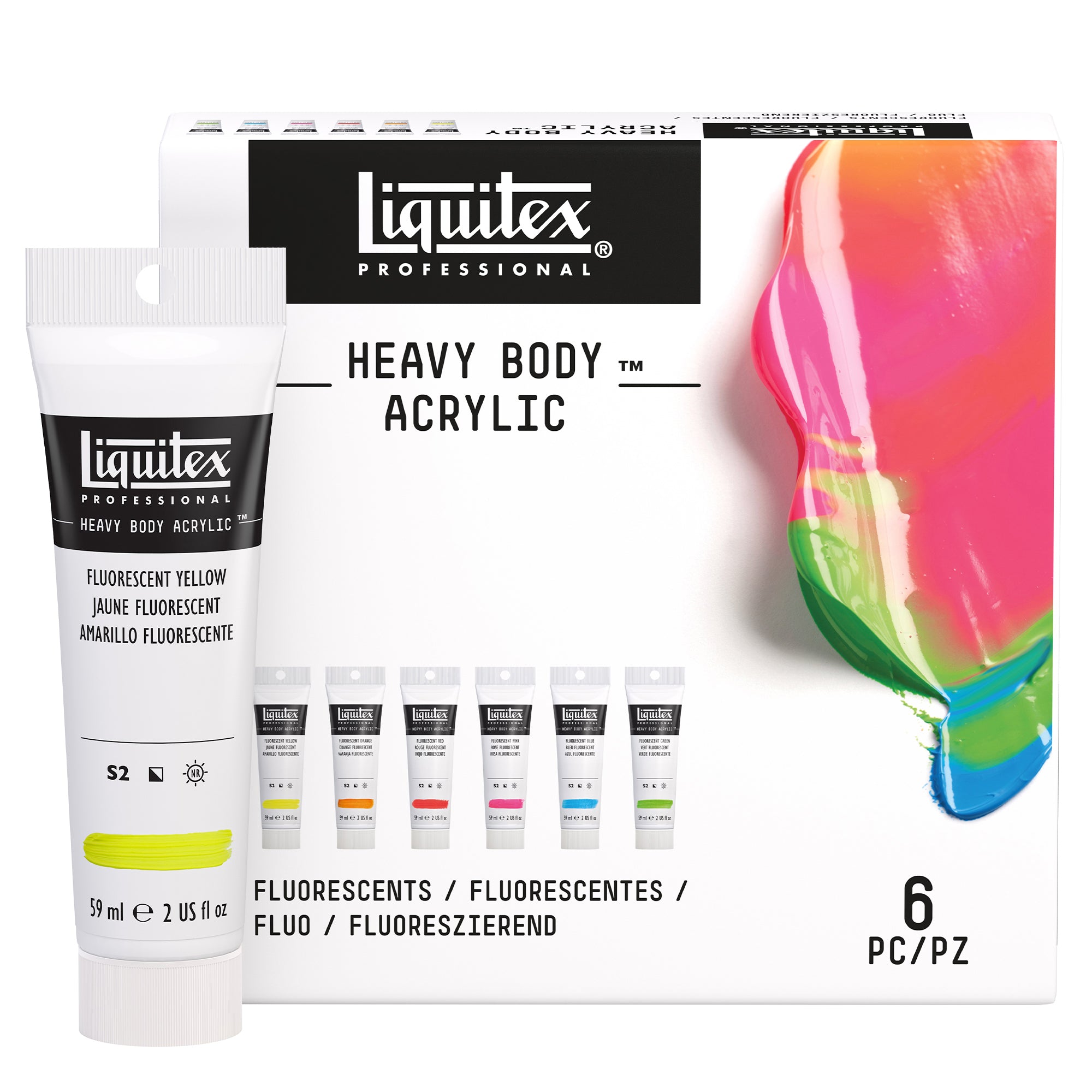 Heavy Body Color - Fluorescent 6 x 59ml Set