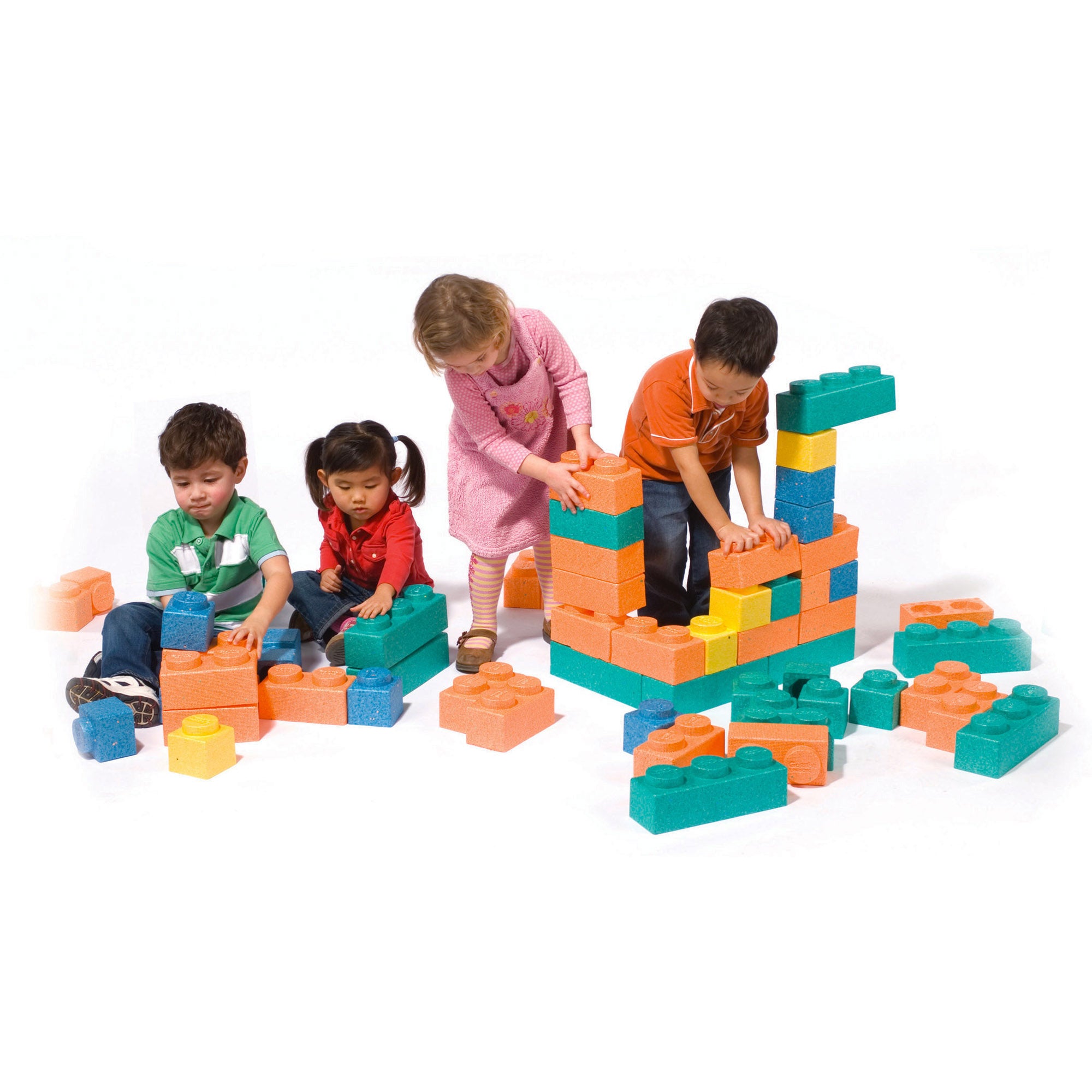 Gorilla Blocks® Extra Large Building Blocks, Assorted Colors, 3-1/2" x 3-1/2" to 3-1/2" x 10-3/4", 66 Pieces