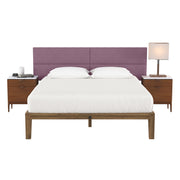 Jaxx Panelist Modern Padded Headboard – Set of 4 Wall Mounted Panels - King, Plum Microvelvet