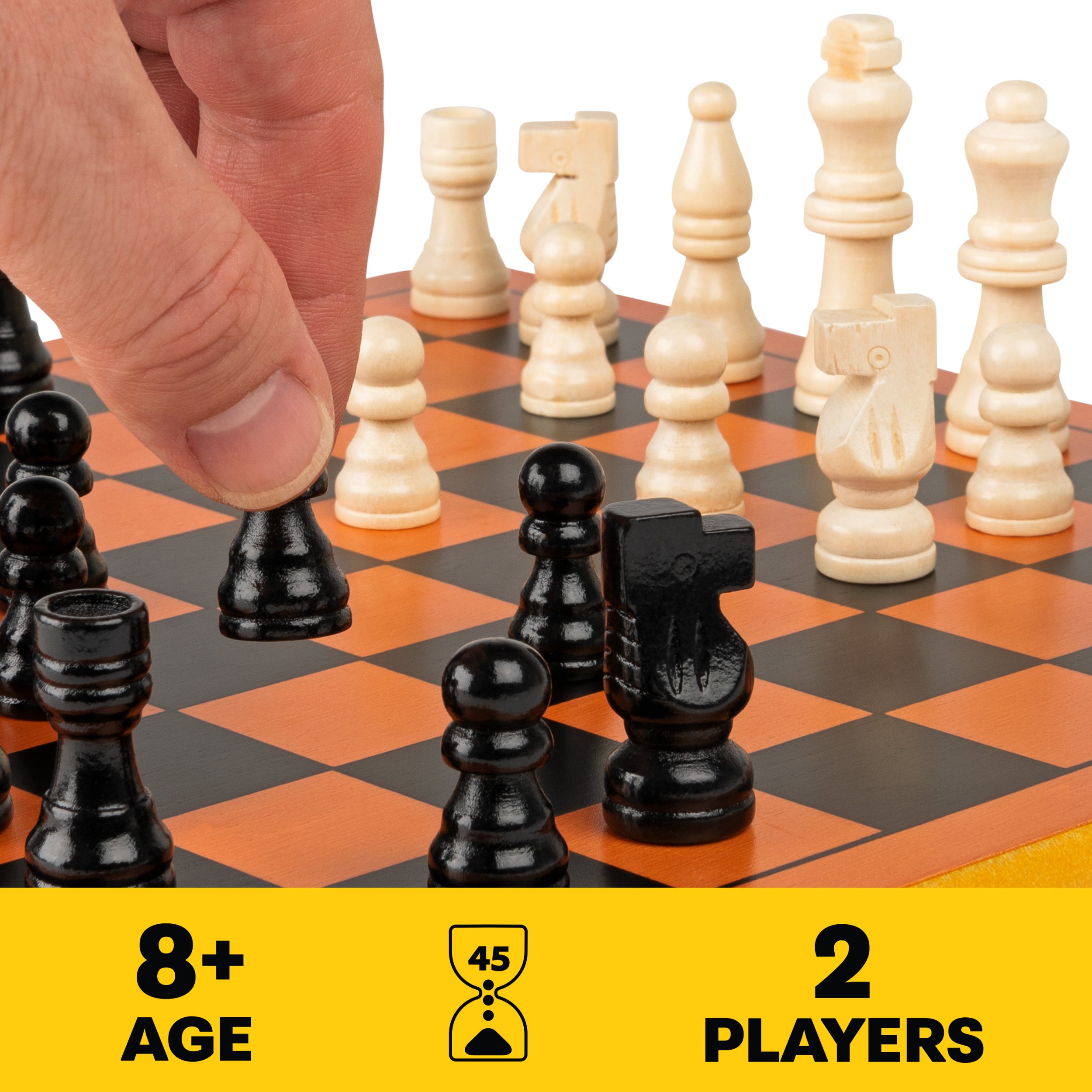 Cardinal Classics, Wood Chess Set with Chess Board and Wood Chess Pieces 2-Player Strategy Board Game, for Adults and Kids Ages 8 and up