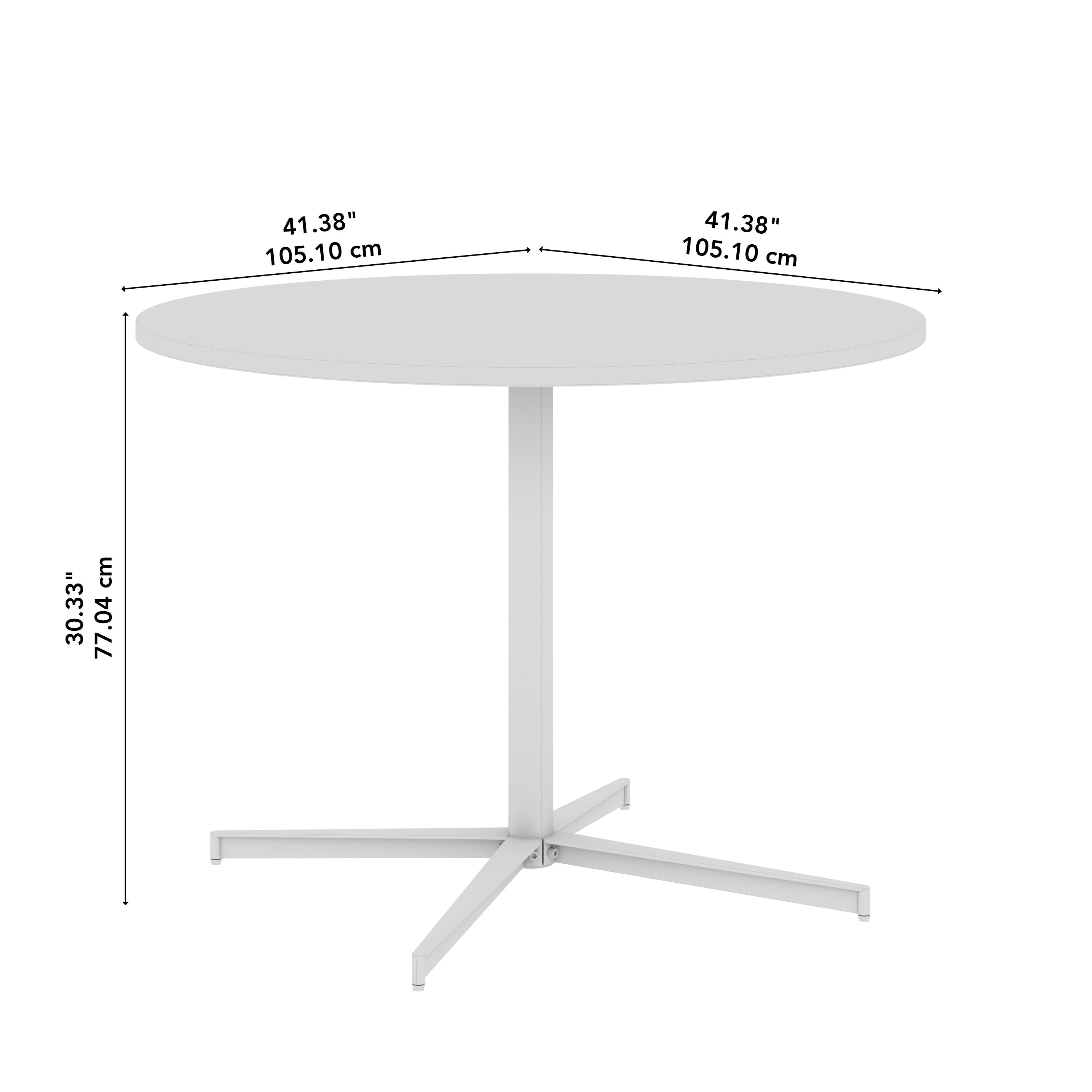 Bush Business Furniture 42-inch Round Conference Table with Metal Base in White - 41.38" Width x 41.38" Depth x 30.33" Height