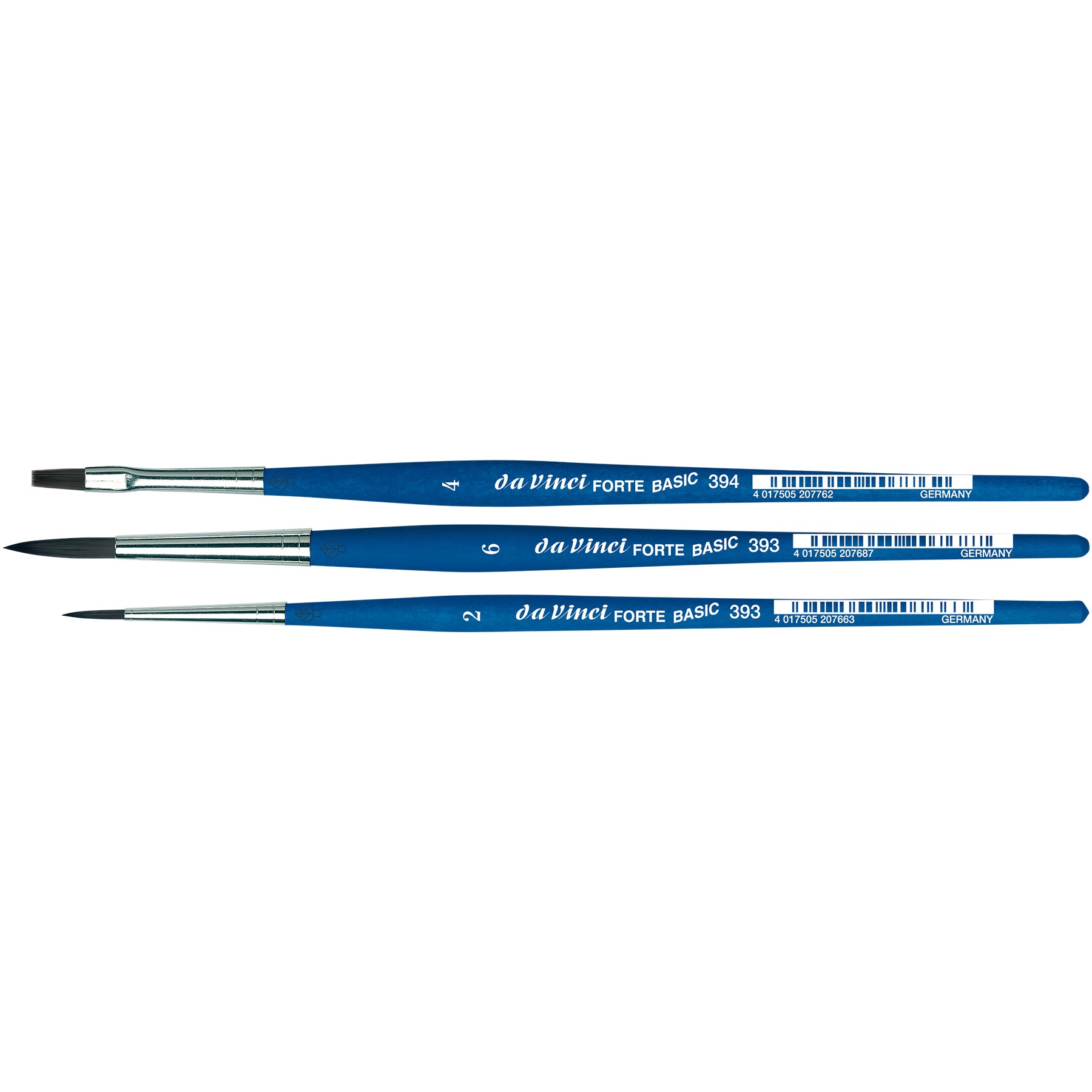 FORTE Basic Student Brush, Synthetic, Acrylic, Assorted, 3 Brush Set