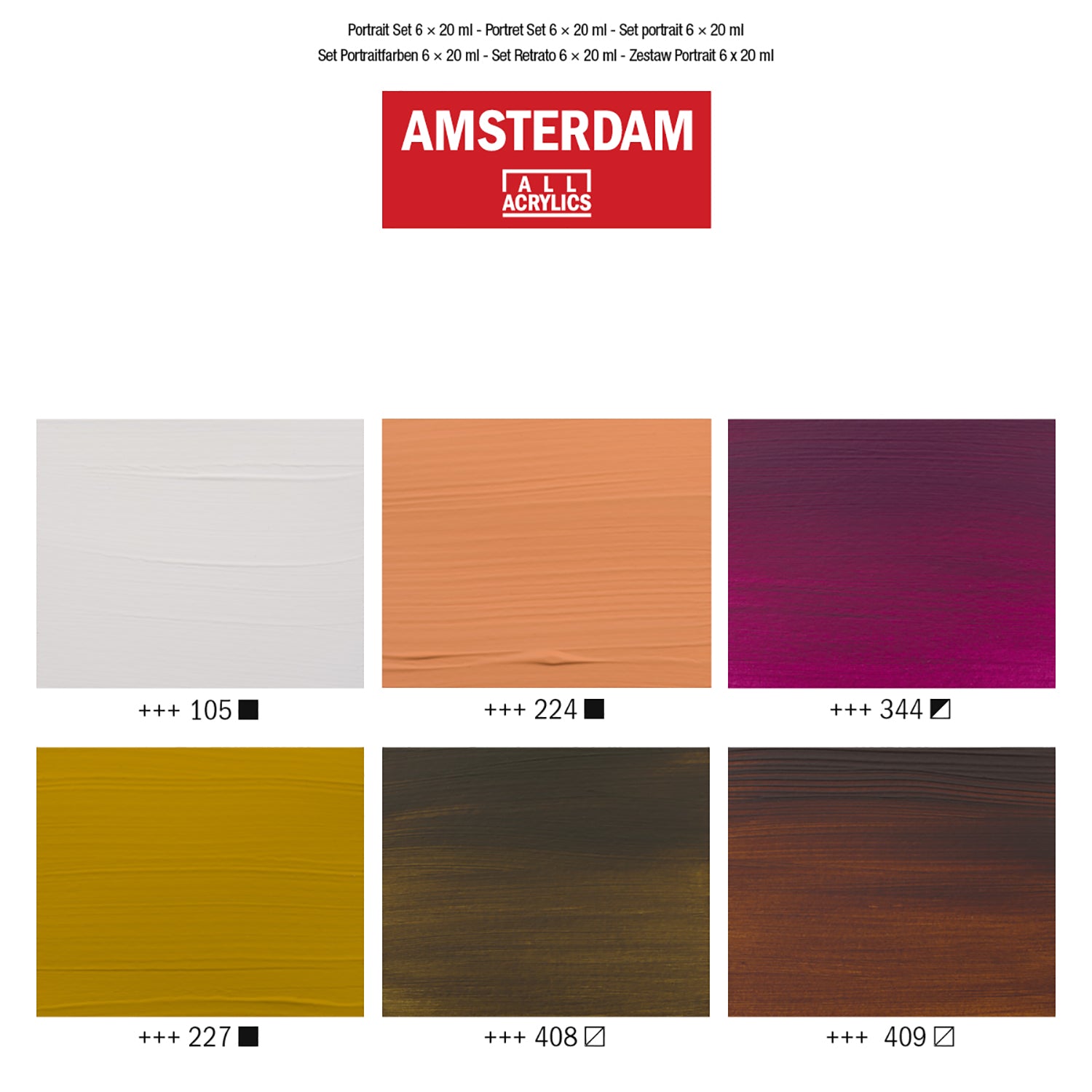 Standard Acrylic Portrait Colors Set, 6 x 20mL