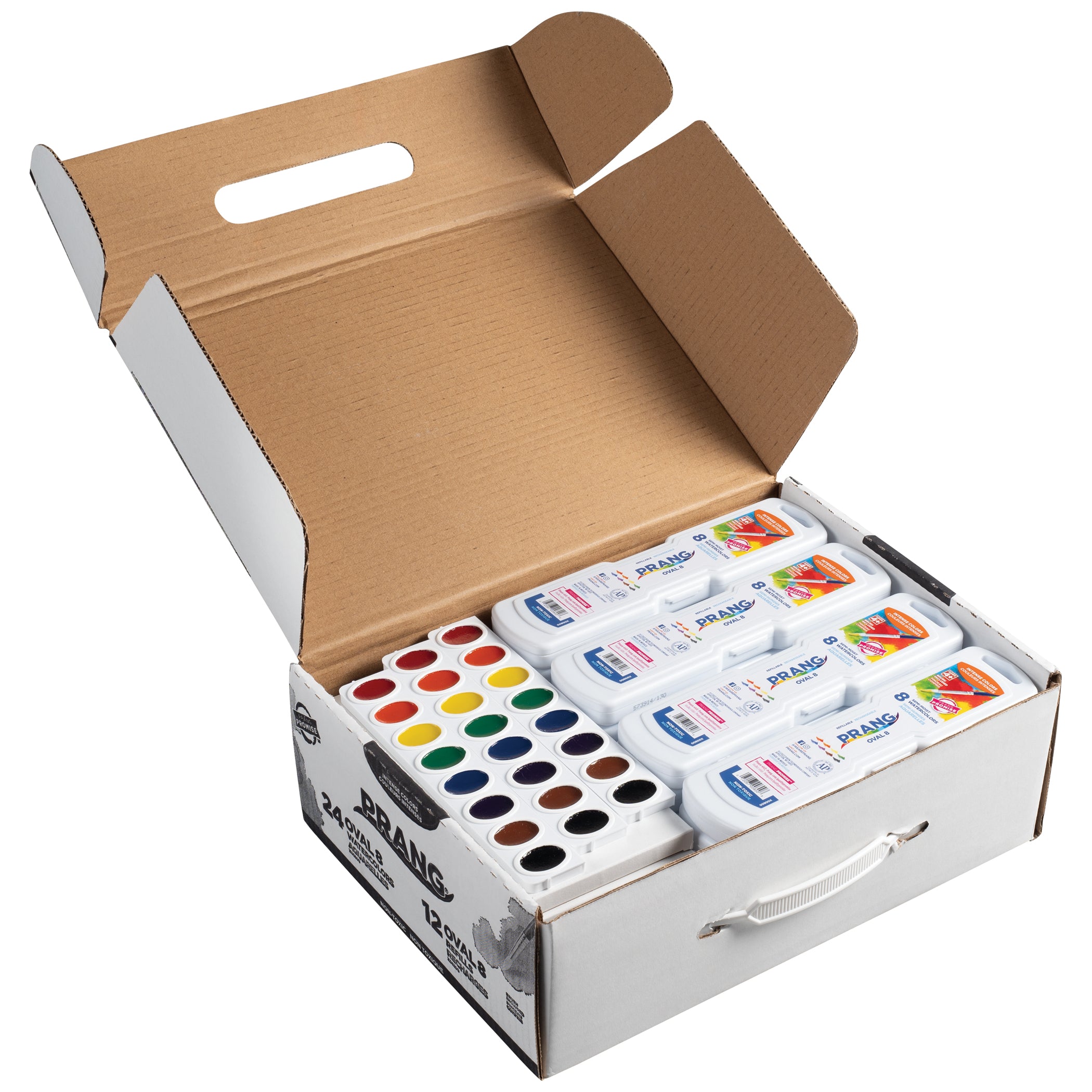 Oval Pan Watercolor Set Master Pack, 8 Assorted Colors, 36 Count