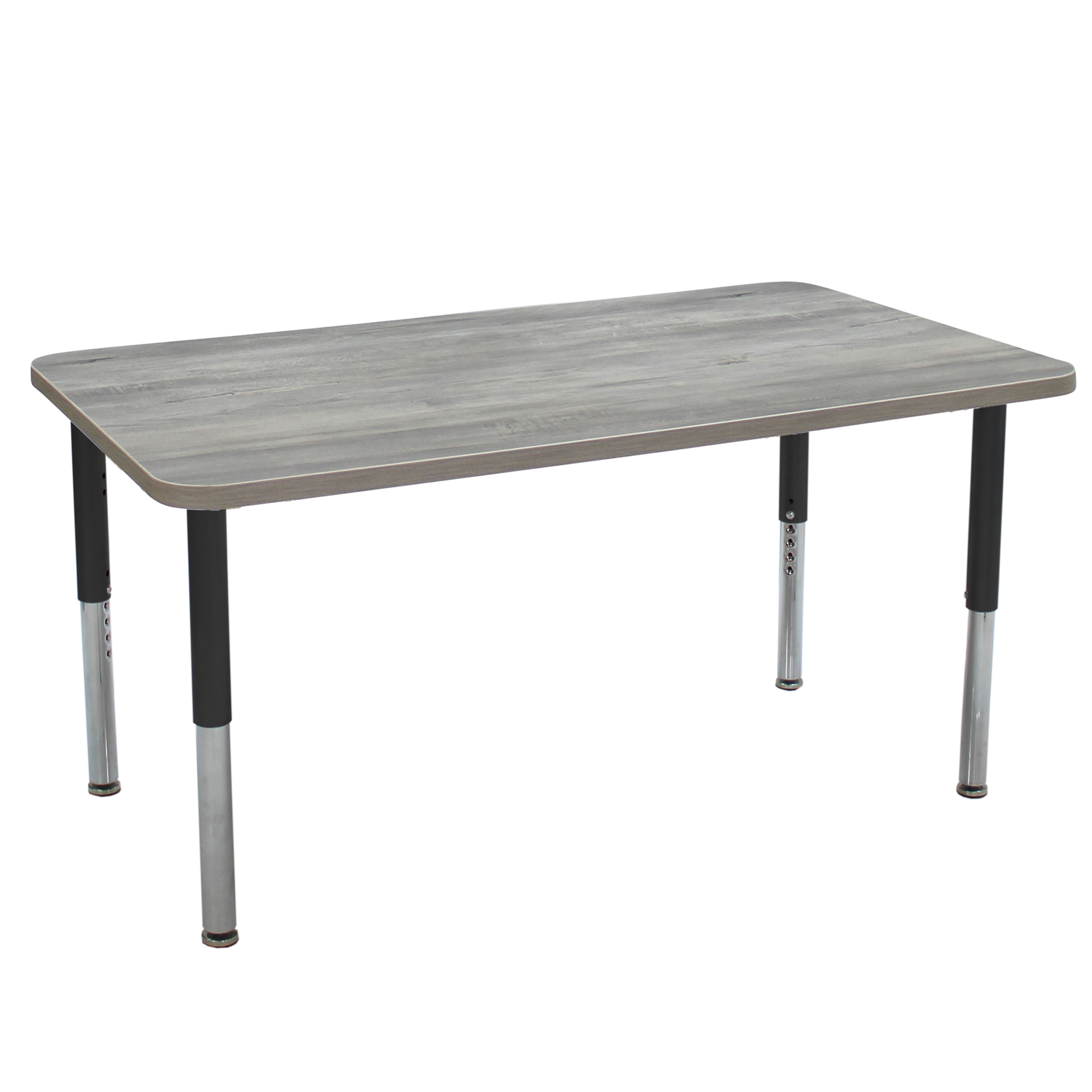 36" x 60" Rectangle La Madera Activity Table with Adjustable Super Legs - Light Gray Wood/Black