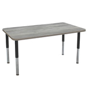 36" x 60" Rectangle La Madera Activity Table with Adjustable Super Legs - Light Gray Wood/Black