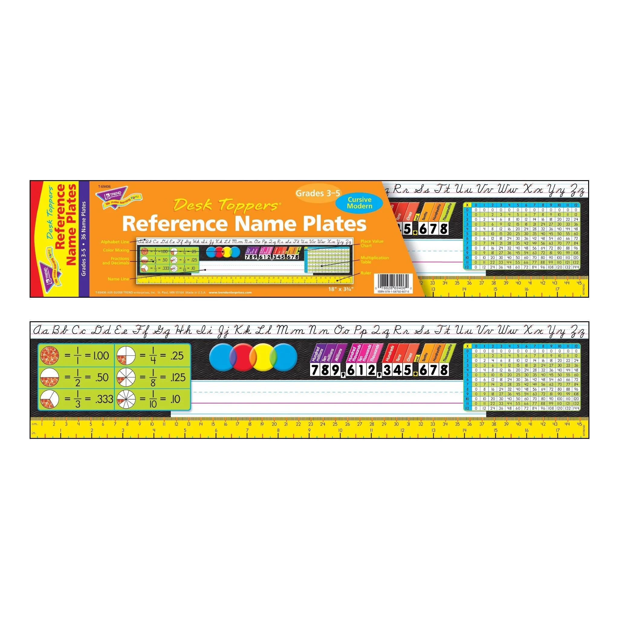 Grades 3-5 Modern Desk Toppers® Ref. Name Plates, 36 ct