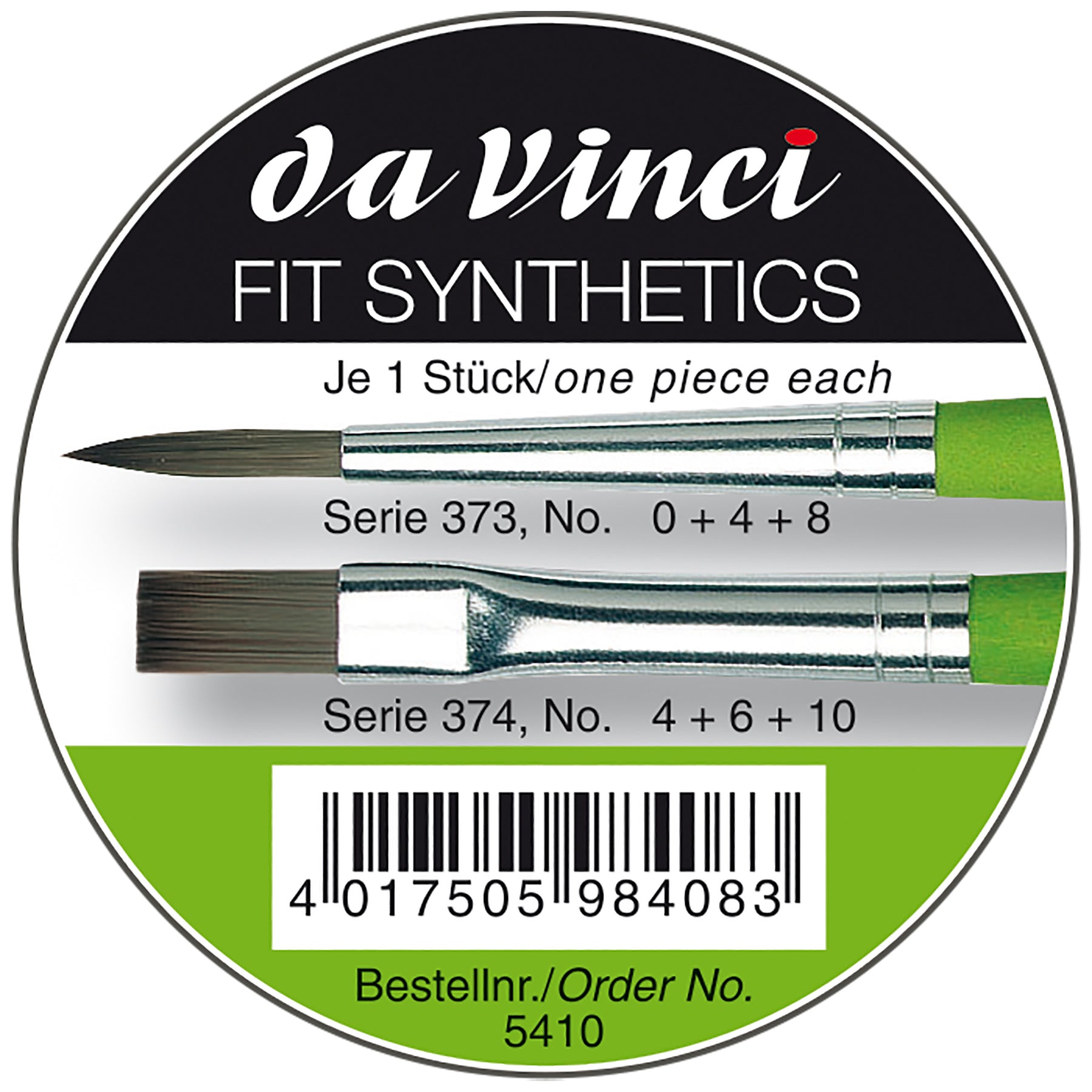 FIT Synthetics Student Brush, Synthetic, Tempera, Assorted, 6 Brush Set in Tin