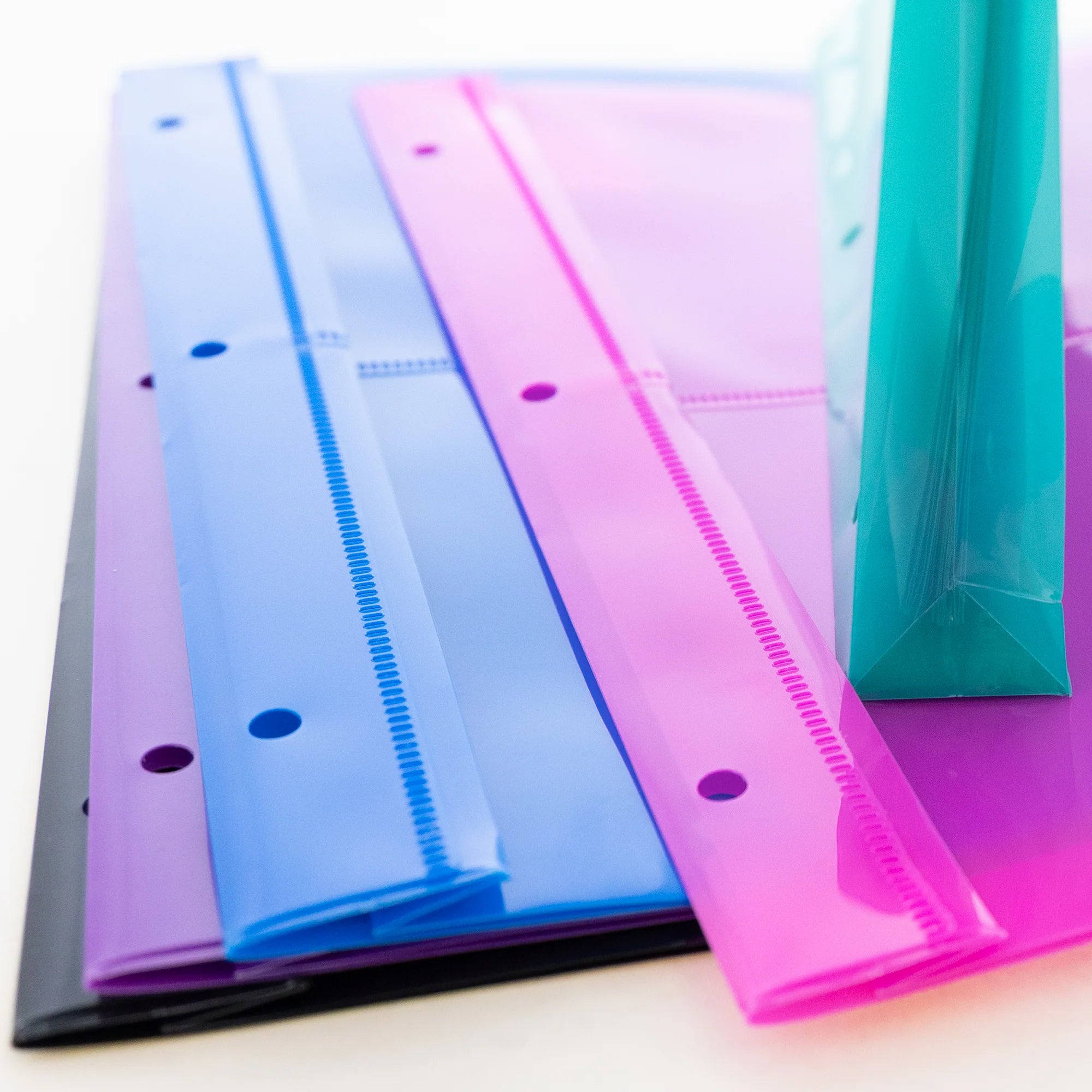 Poly Project Envelopes, 11-1/2" x 9-3/4", 200 Sheet Capacity, Assorted Colors, Pack of 5