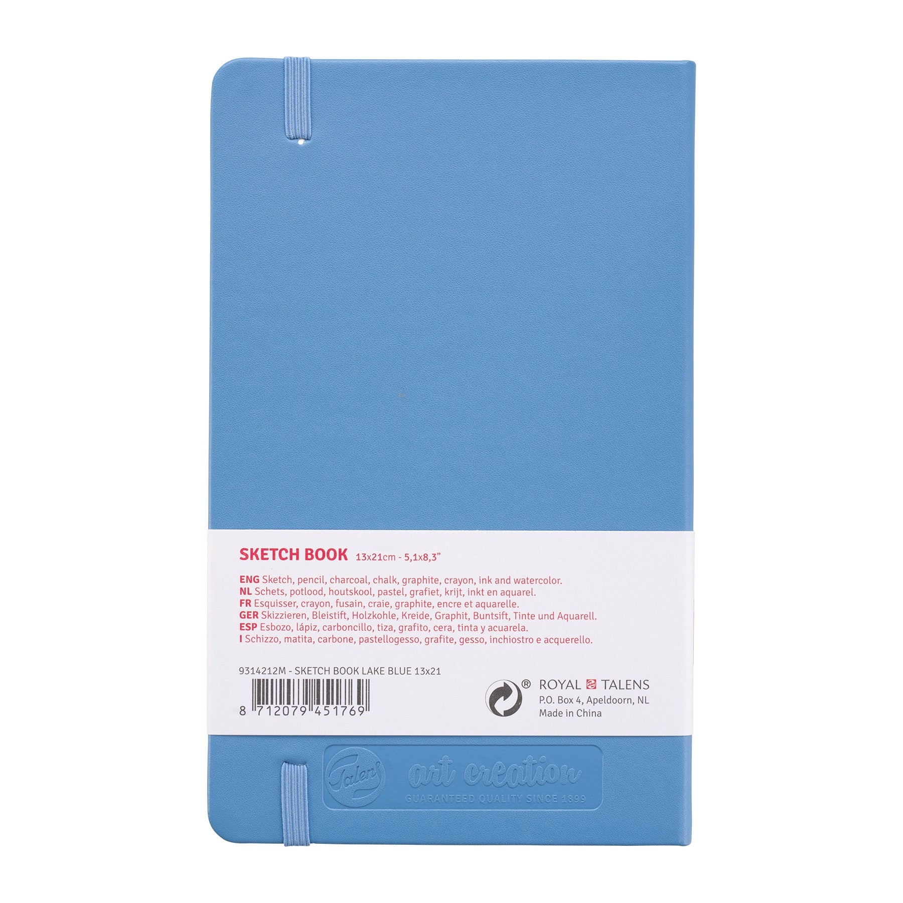 Sketchbook, 80 Sheets, 90lbs, Lake Blue Cover, 5.1" x 8.3"