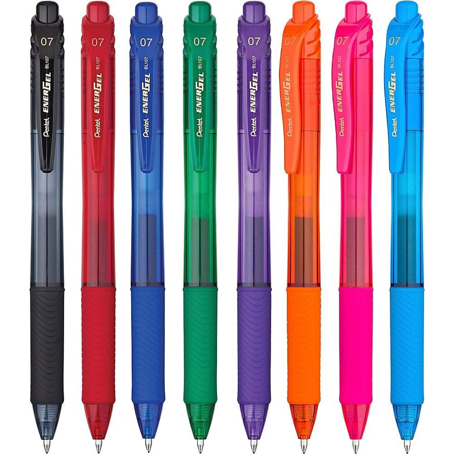EnerGel-X Retractable Liquid Gel Pen, (0.7mm) Metal Tip, Medium Line, Assorted Ink, 8-Pack