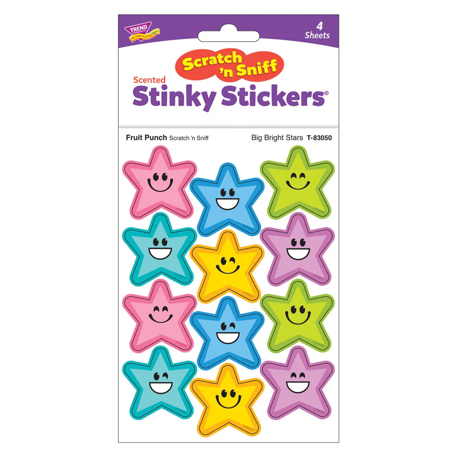 Big Bright Stars, Fruit Punch Scent Scratch 'n Sniff Stinky Stickers®, Pack of 48
