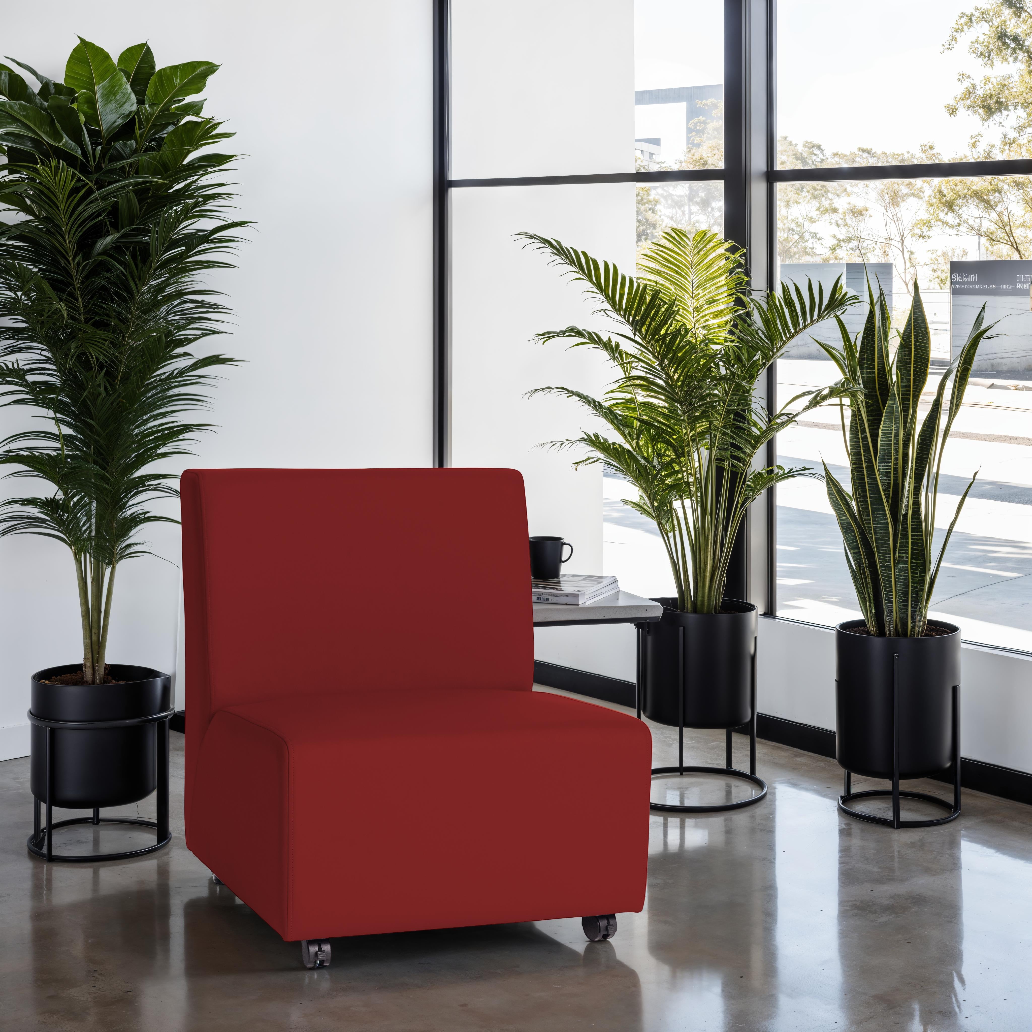 Pro Series Upholstered Armless Mobile Chair - Crimson
