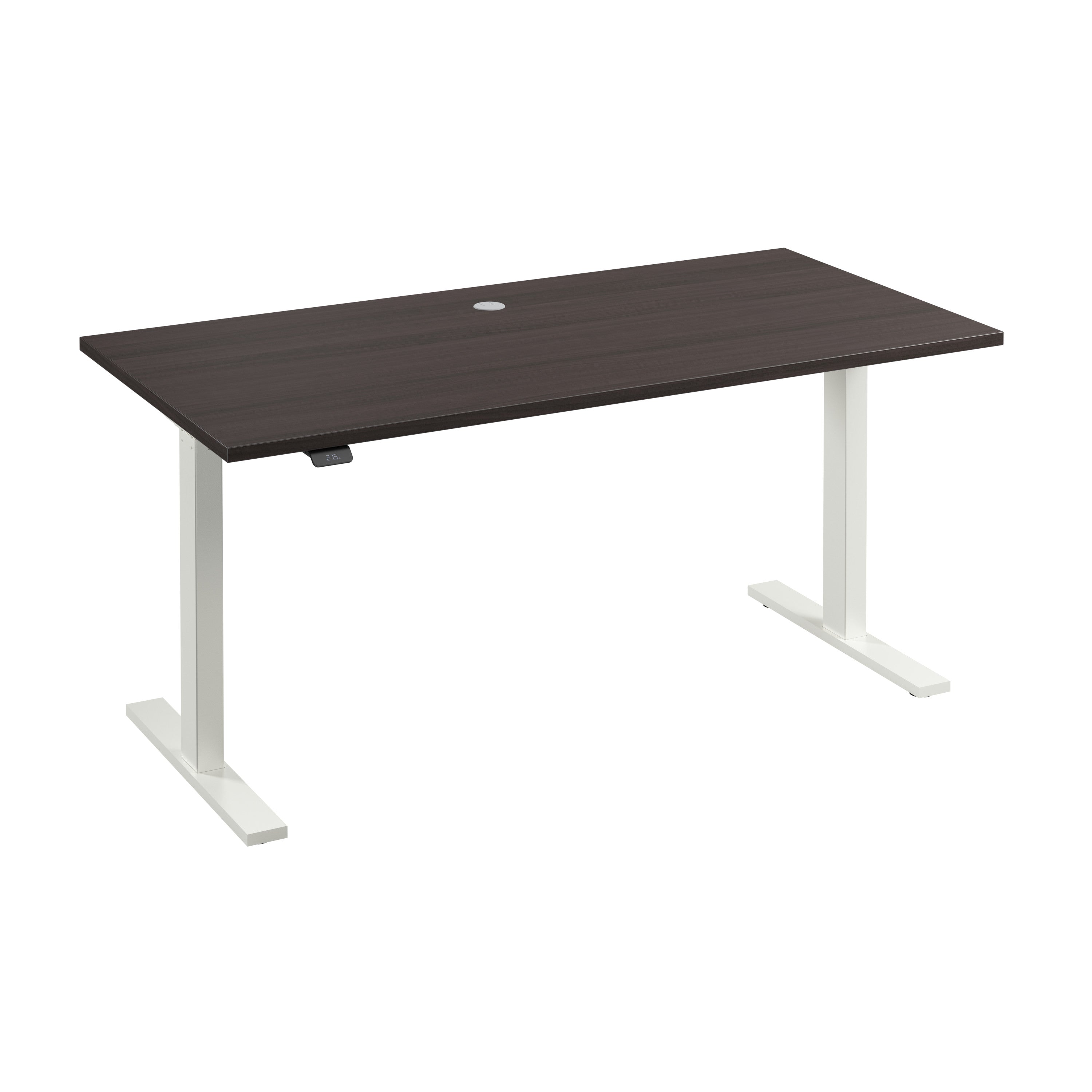 Bush Business Furniture Move 60 Series 60W x 30D Electric Height Adjustable Standing Desk in Storm Gray with White Base - 59.45" Width x 29.37" Depth x 27.44" Height