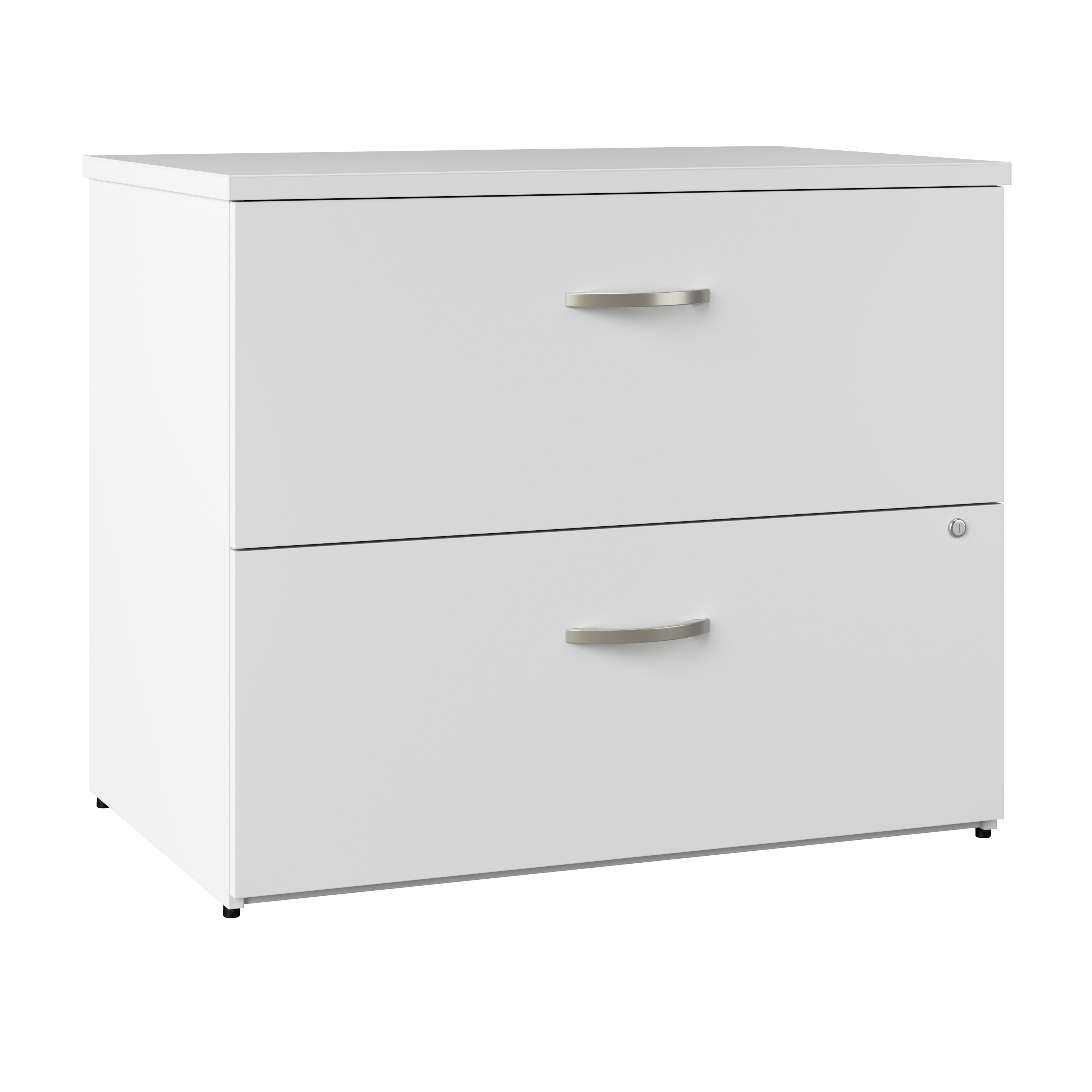 Bush Business Furniture Office in an Hour 2 Drawer Lateral File Cabinet in Pure White - 35.66" Width x 23.35" Depth x 29.84" Height