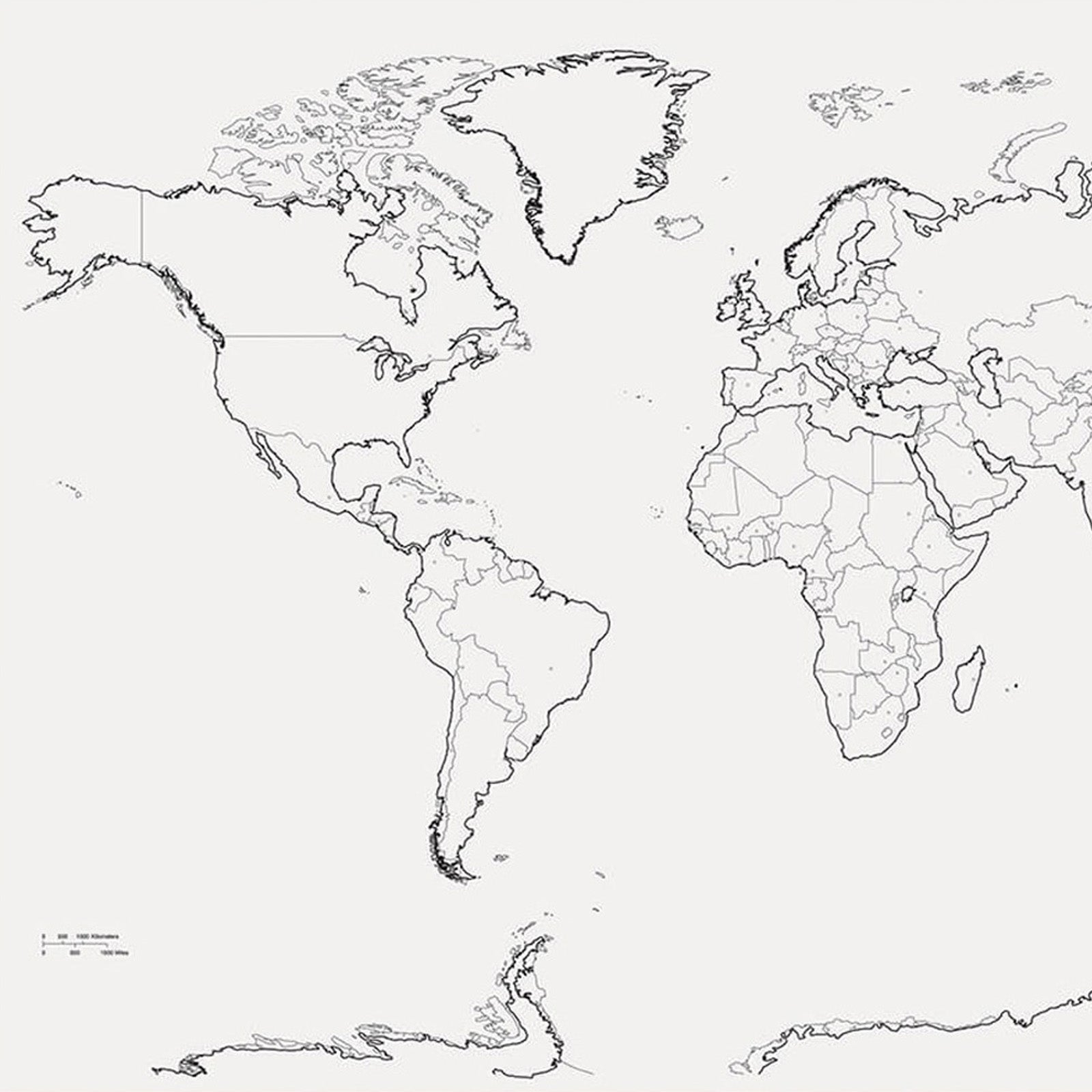 Learning Walls, World Map, 48" x 72", 1 Piece