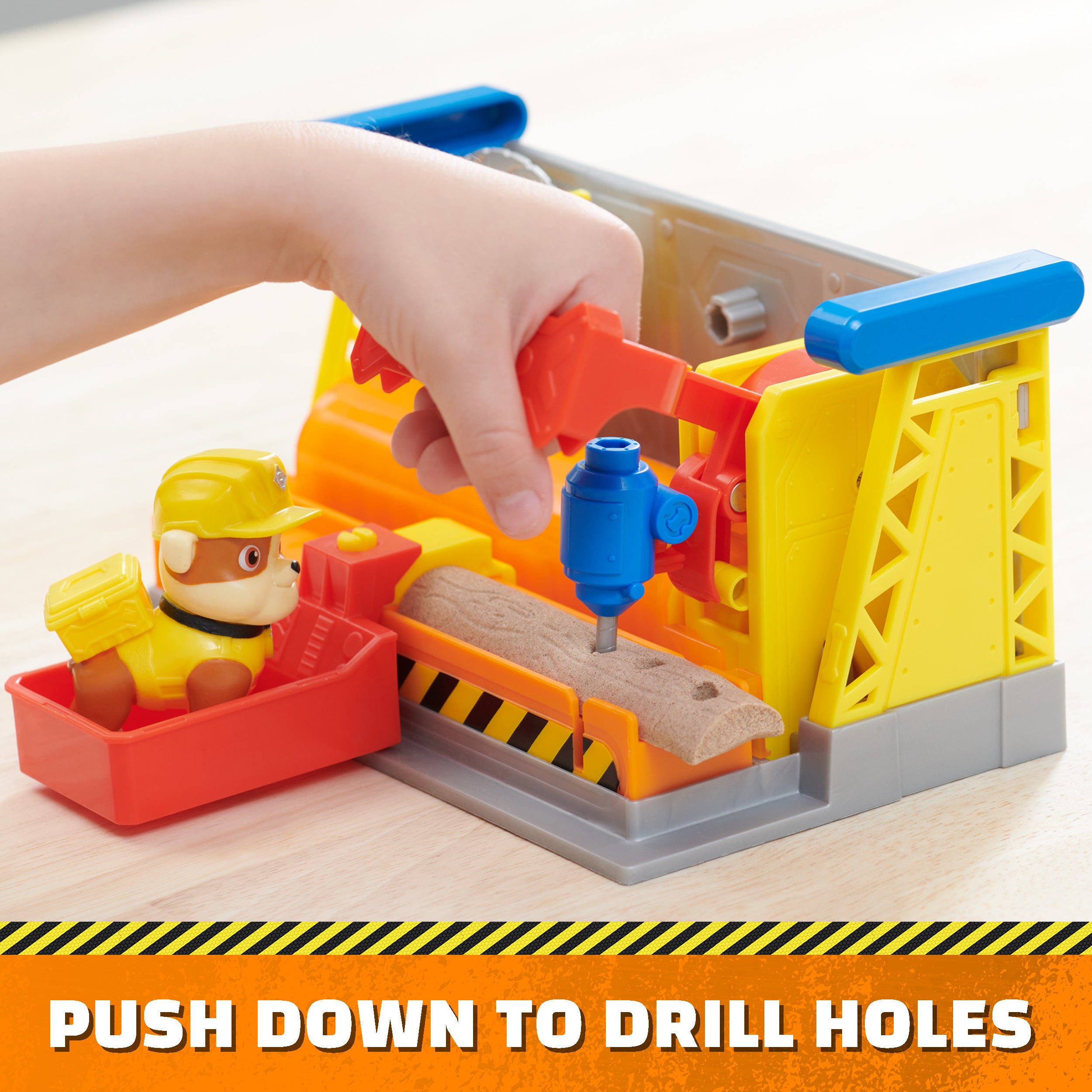 Rubble & Crew, Rubble’s Workshop Playset, Construction Toys with Kinetic Build-It Sand & Rubble Action Figure, Kids Toys for Boys & Girls Ages 3+