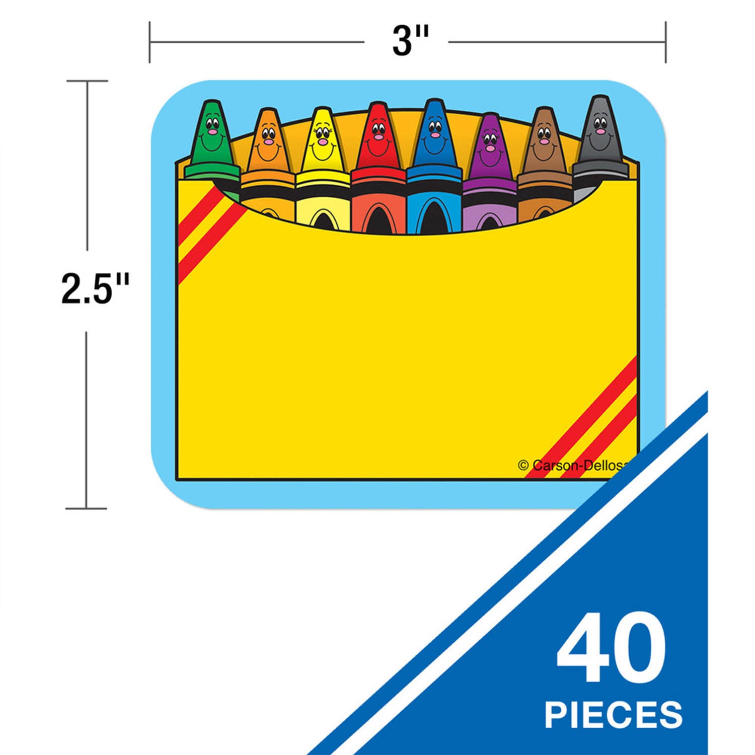 Crayon Box Name Tags, Pack of 40