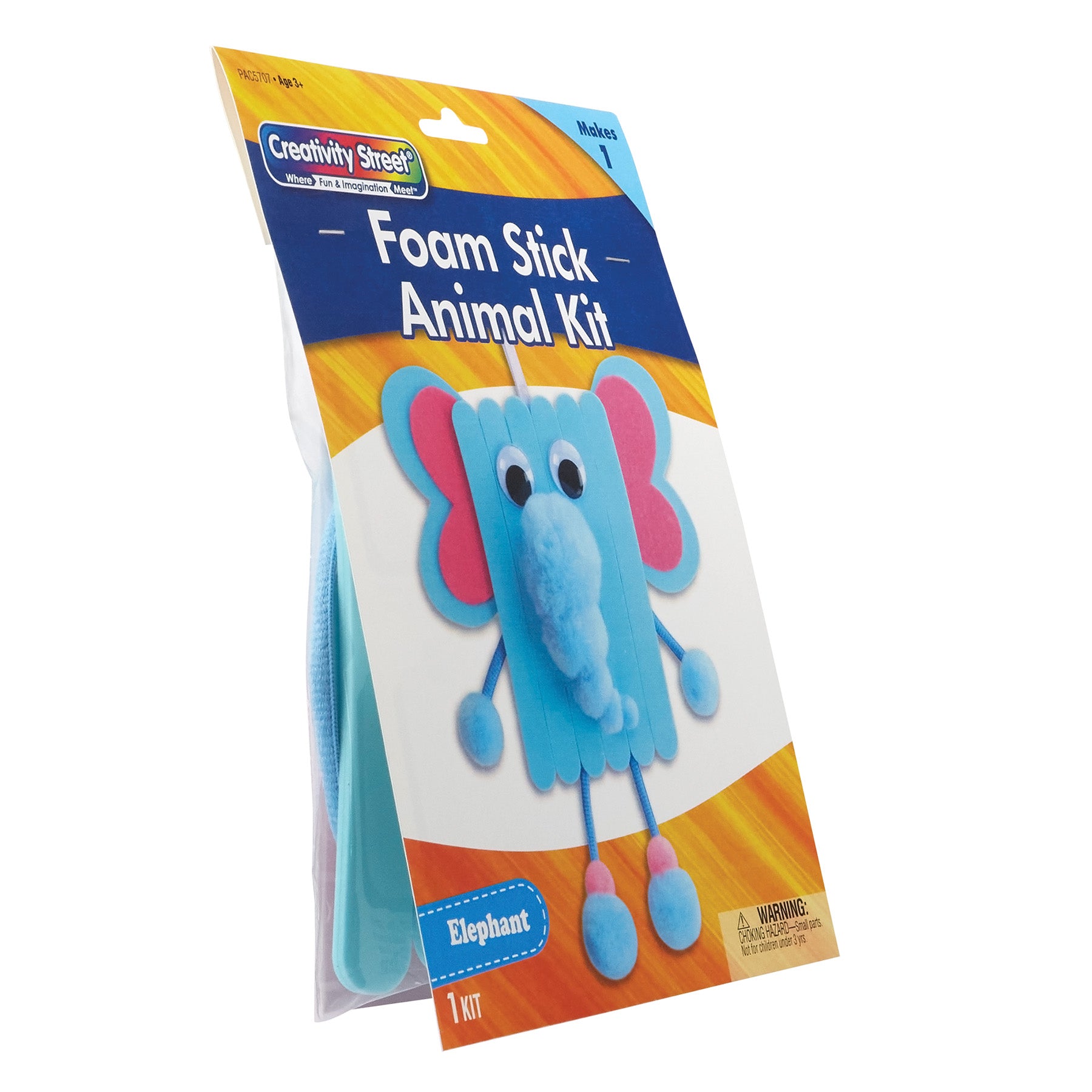 Foam Stick Animal Kit, Elephant, 7.75" x 11" x 1.25", 1 Kit