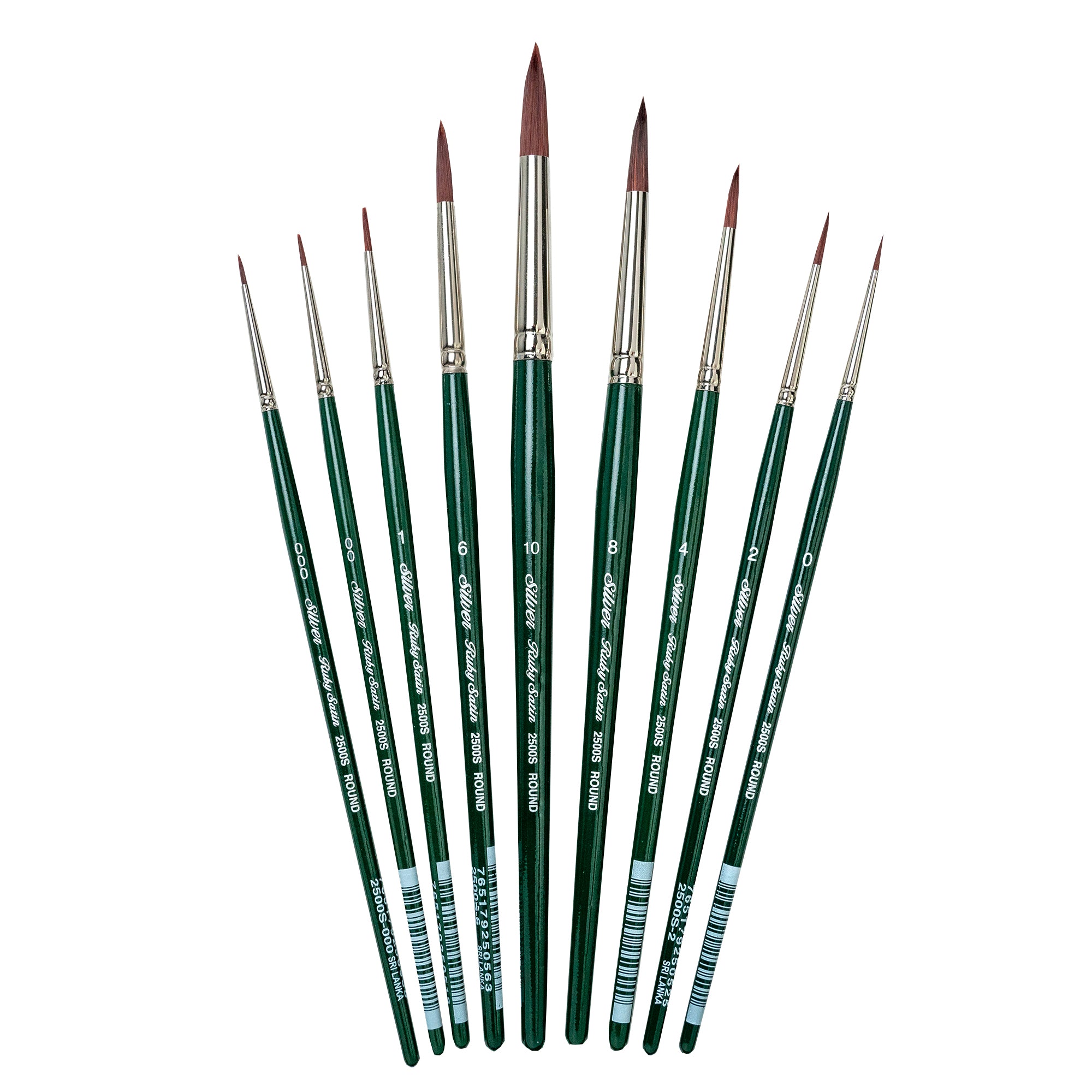 Ruby Satin Rounds, 9 Brushes