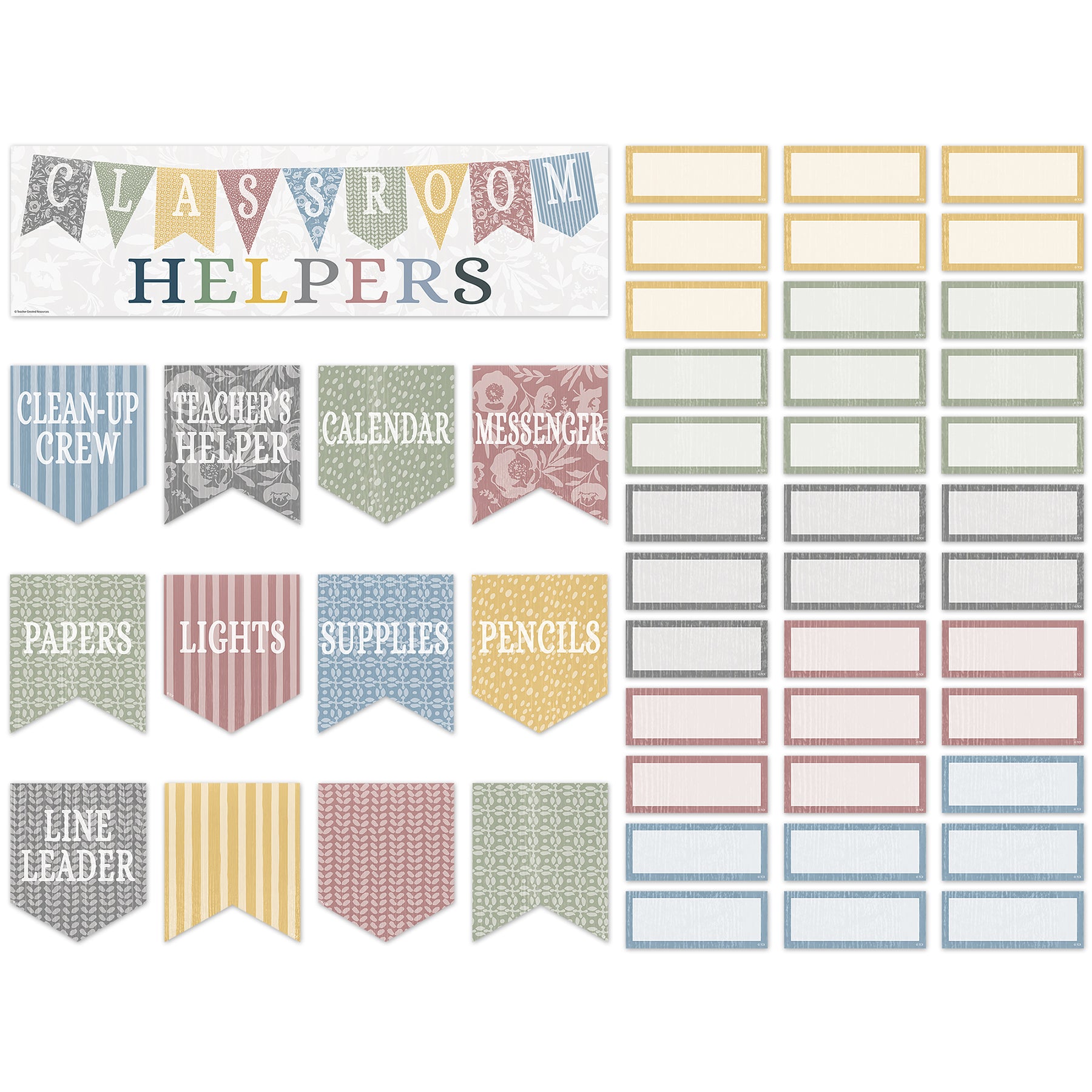 Classroom Cottage Classroom Helpers Mini Bulletin Board Set, 48 Pieces