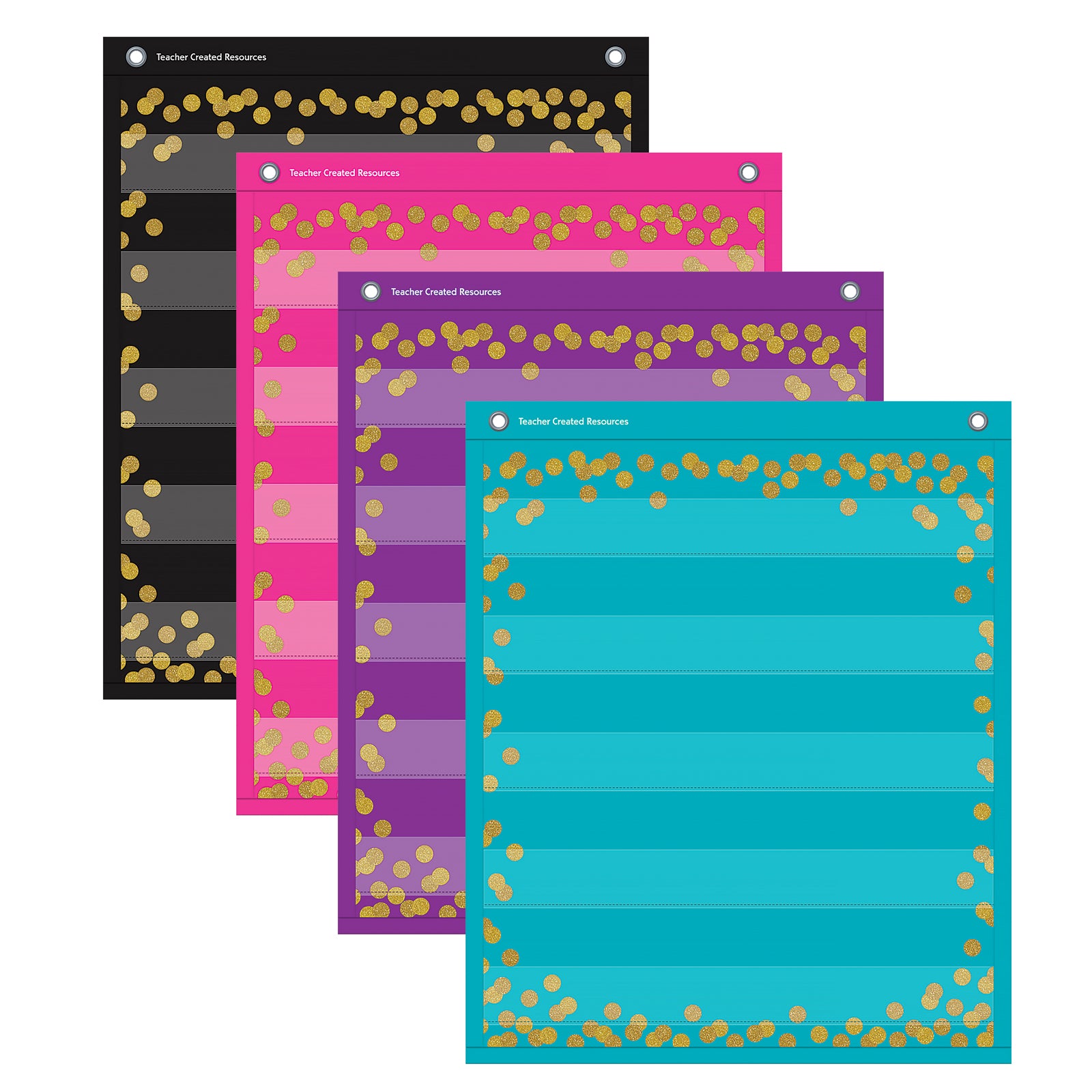 Confetti Colorful Magnetic Mini Pocket Charts (14" x 17")