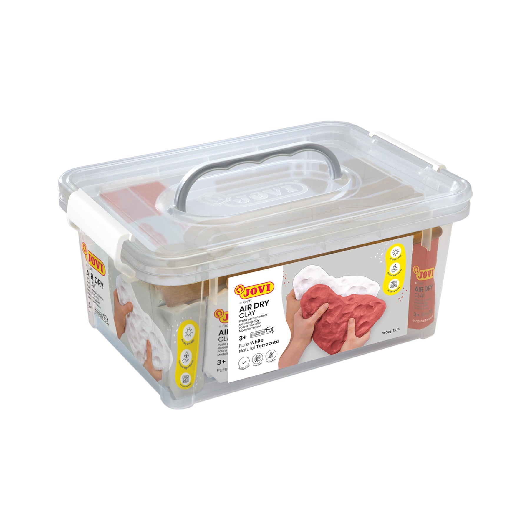Air Dry Clay School Pack, 7 Bars 1.1 Lb & 20 Spatulas
