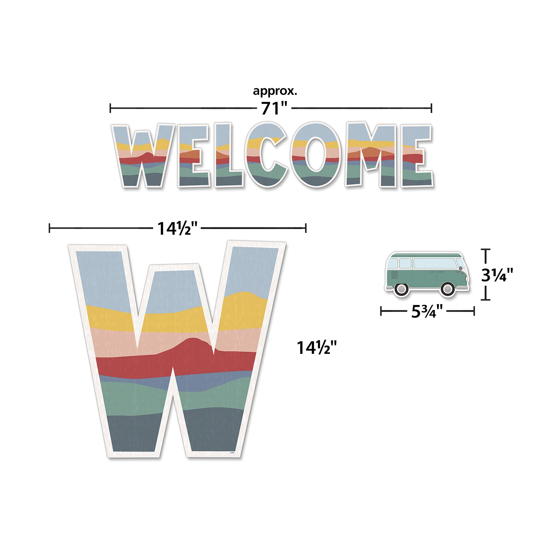 Moving Mountains Road Trip Welcome Bulletin Board Set, 45 Pieces