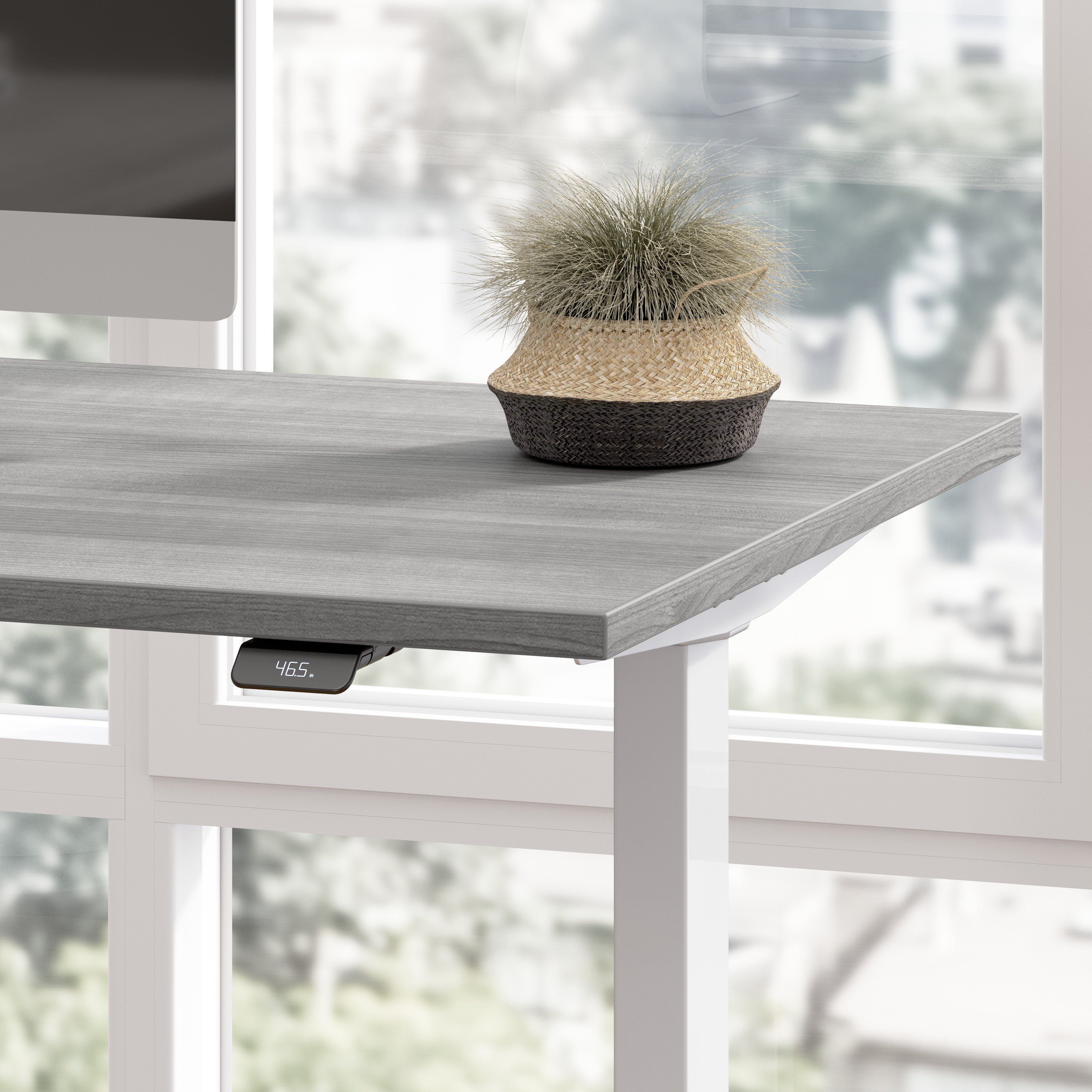 Bush Business Furniture Move 40 Series 72W x 30D Electric Height Adjustable Standing Desk in Platinum Gray with Metallic Gray Base - 71.02" Width x 29.37" Depth x 28.17" Height