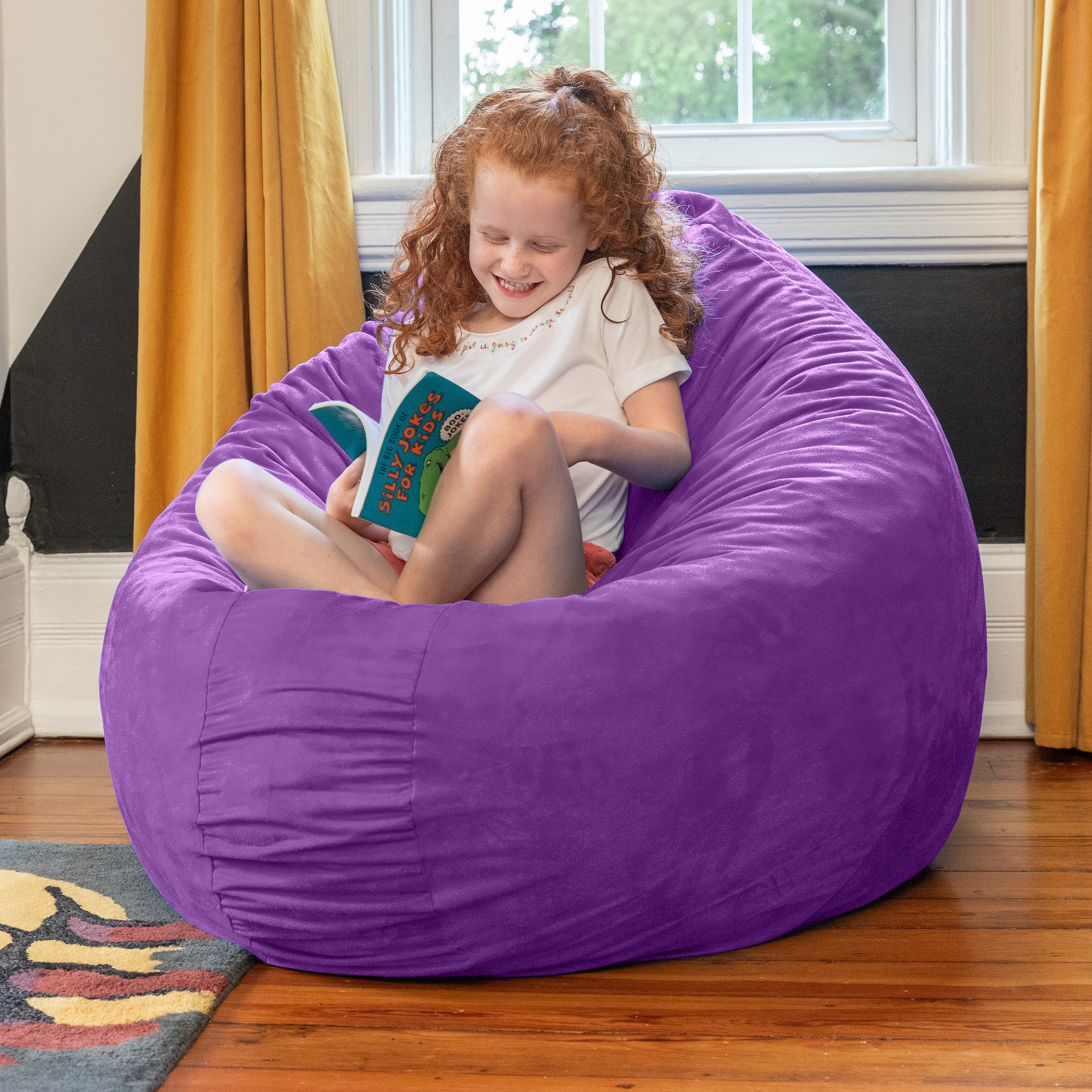 Jaxx Cocoon 4 Foot Bean Bag Chair and Crash Pad, Grape
