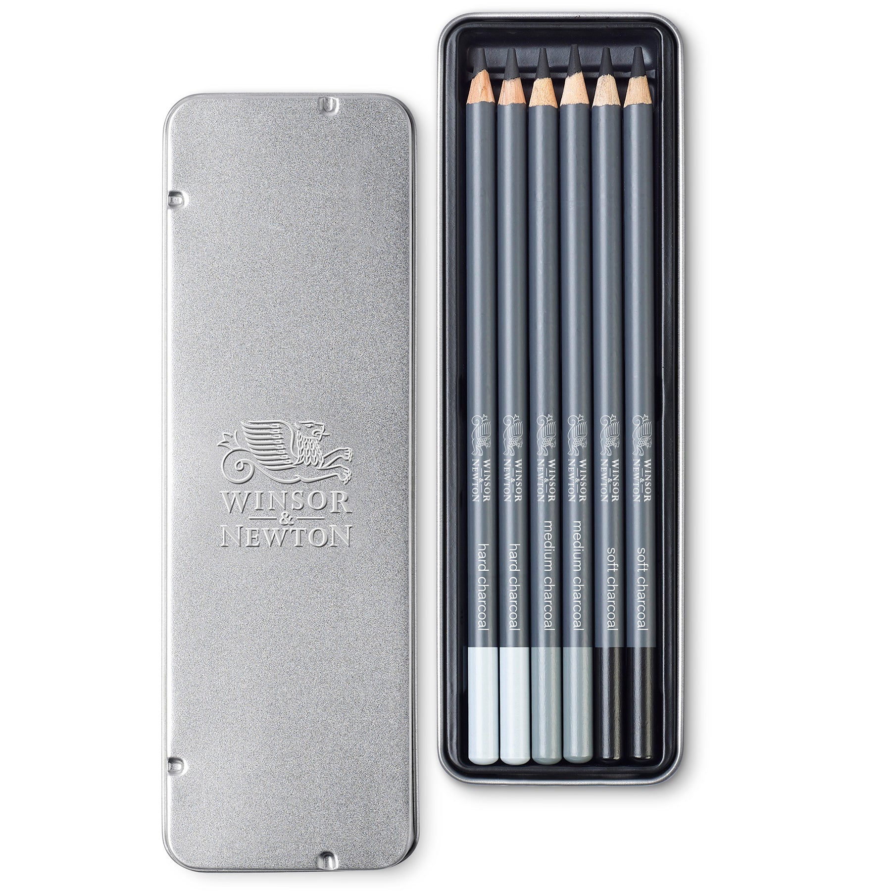 WN Studio Collection Charcoal Pencil Tin - Assorted - 6pc