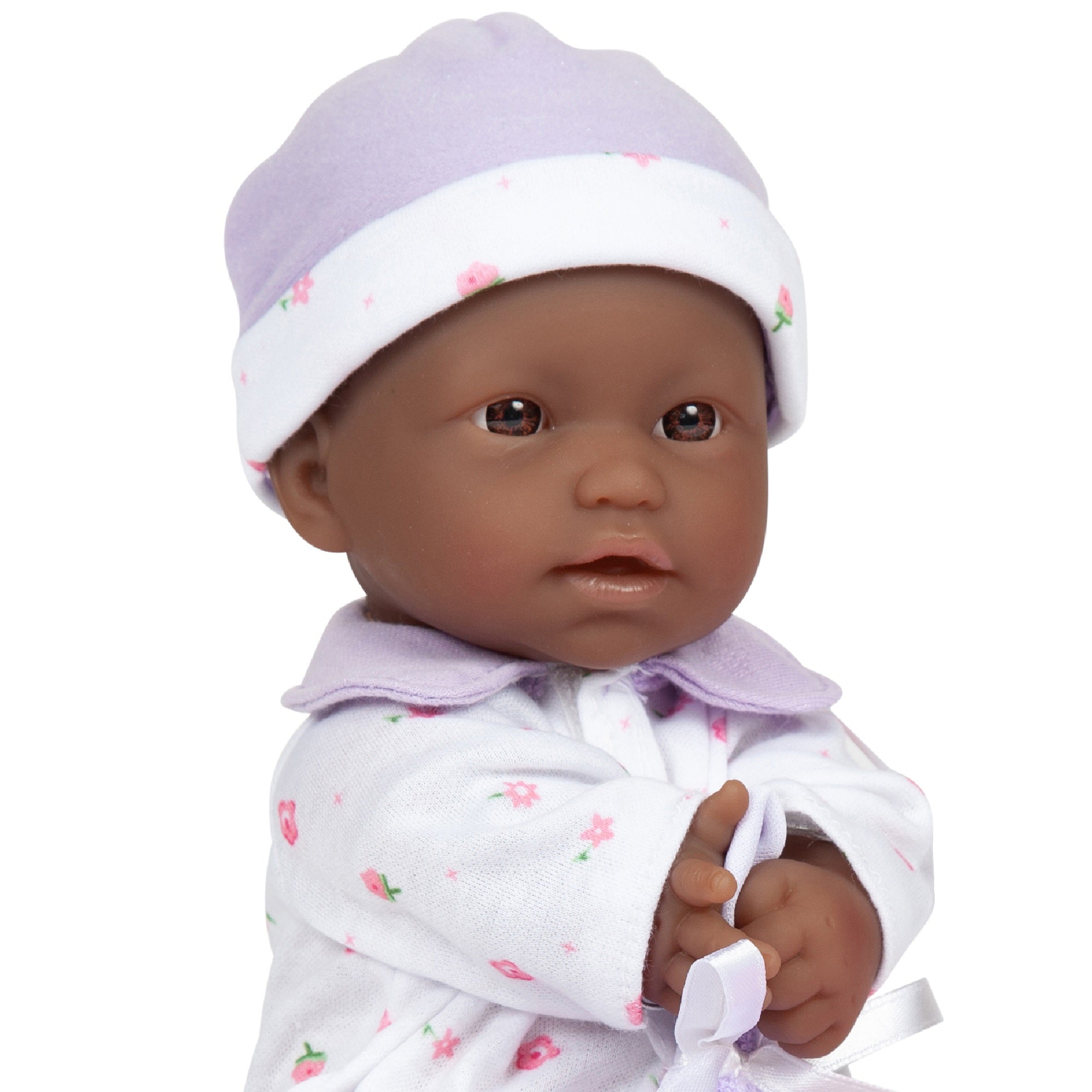 La Baby Soft 11" Baby Doll, Purple with Blanket, African-American