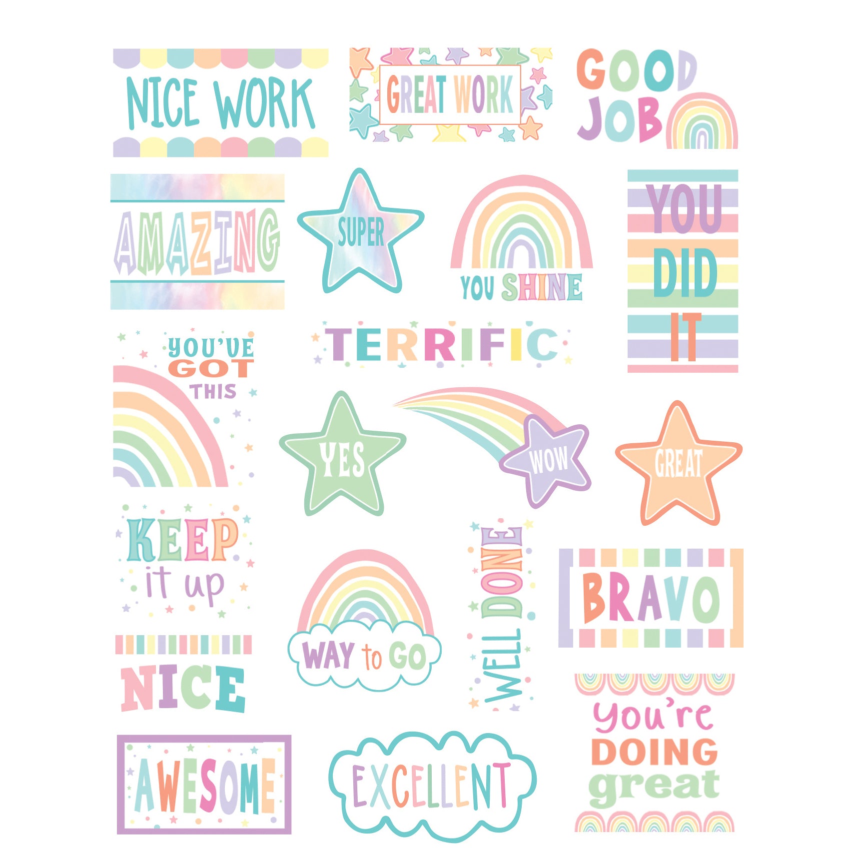 Pastel Pop Stickers, Pack of 120
