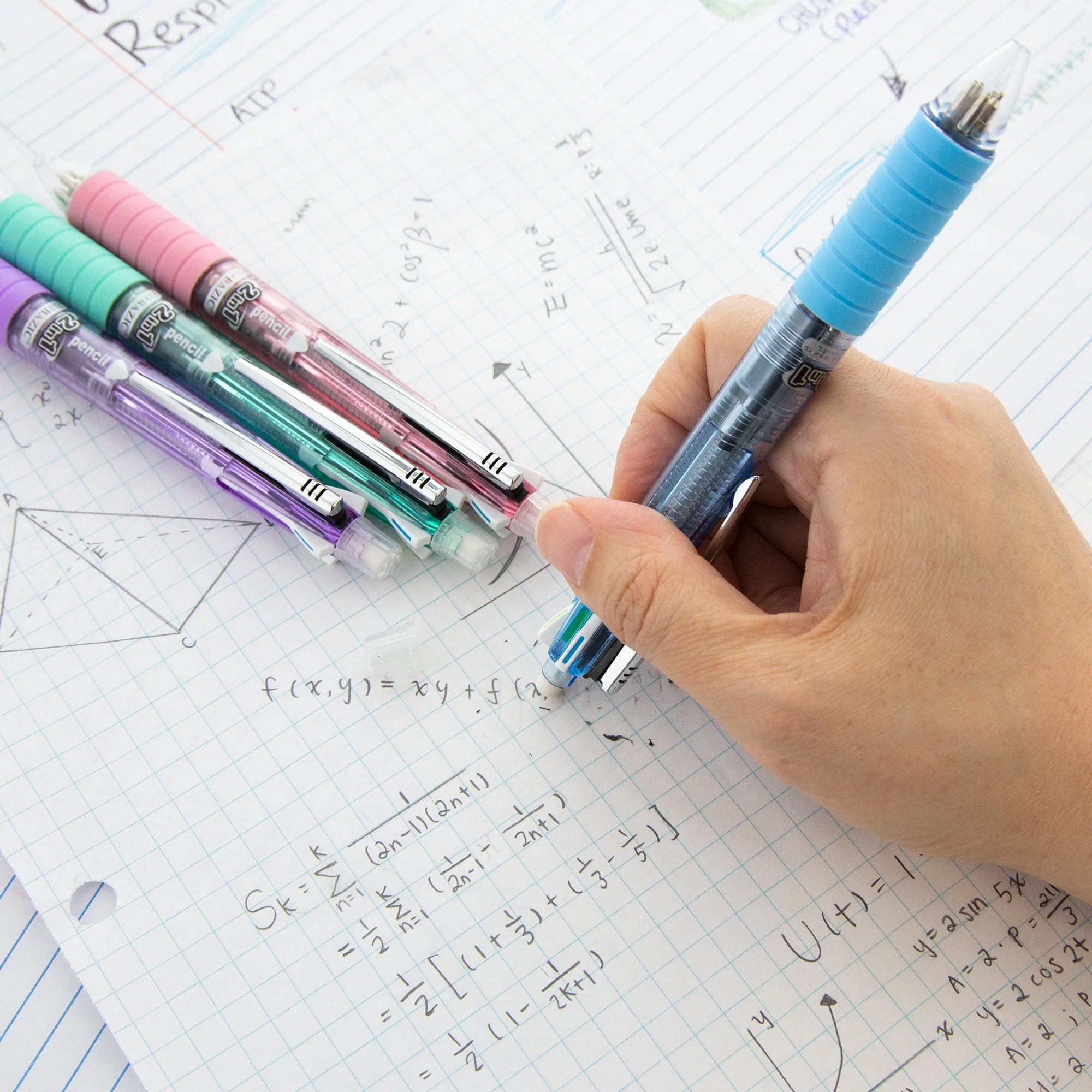 2-In-1 Mechanical Pencil & 4-Fashion Color Pen with Grip