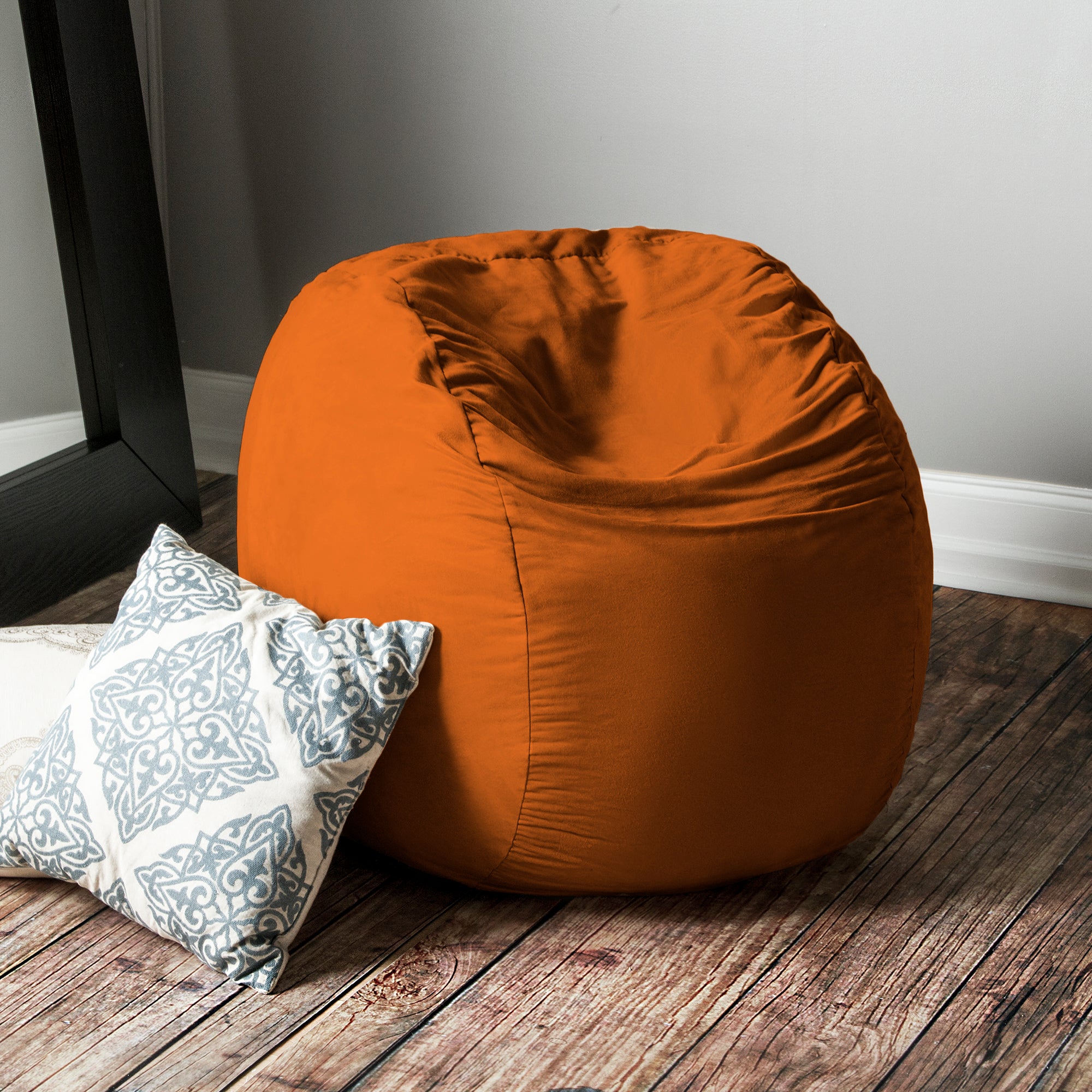 Jaxx Saxx 3 Foot Bean Bag Chair with Removable Cover, Mandarin