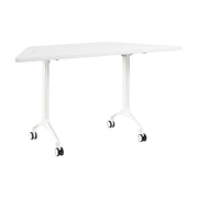 Bush Business Furniture Synergy 60-inch Trapezoid Modular Office Conference Table in White - 57.81" Width x 25.44" Depth x 29.62" Height