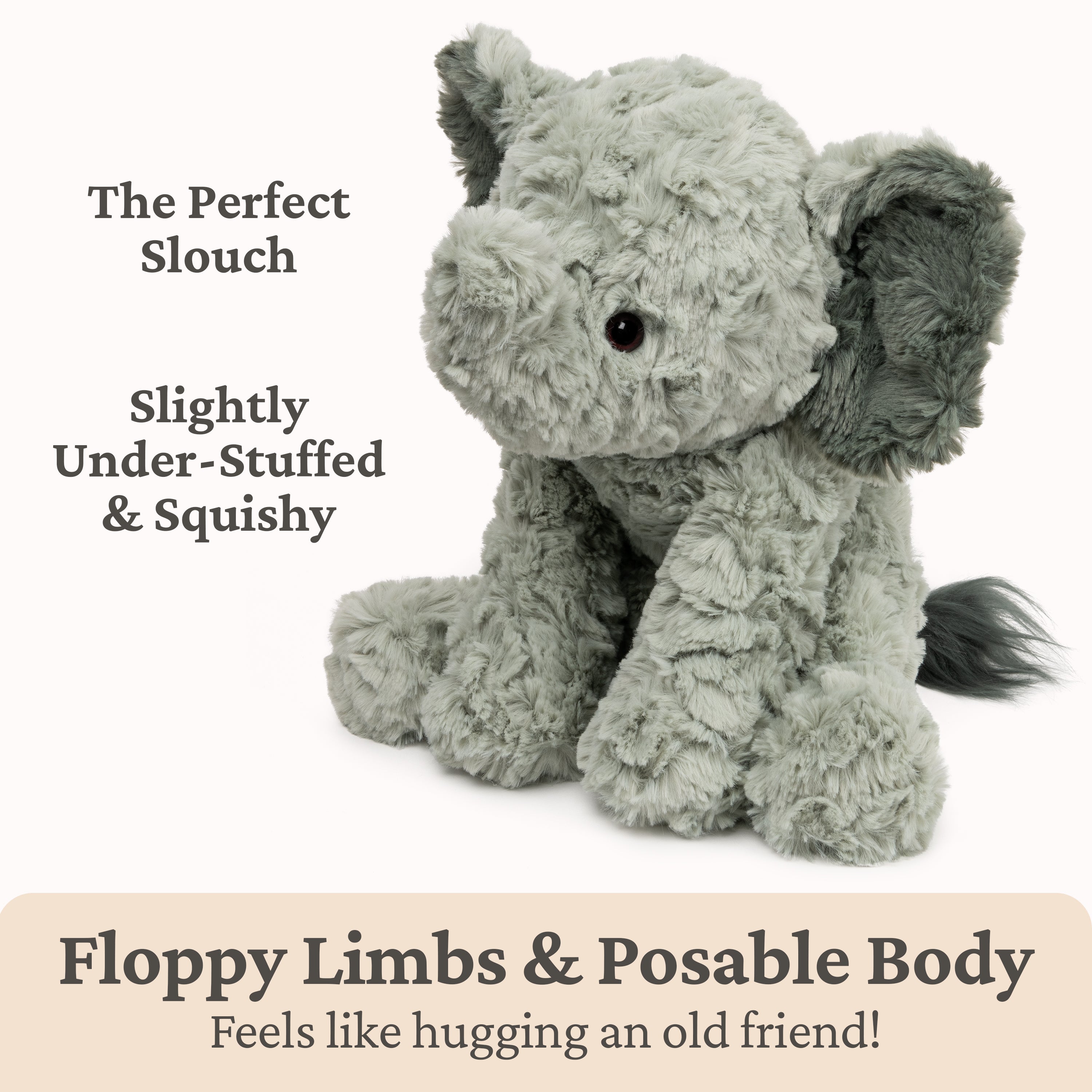 GUND Cozys Collection Elephant Plush, Elephant Stuffed Animals for Ages 1 and Up, Gray, 10"